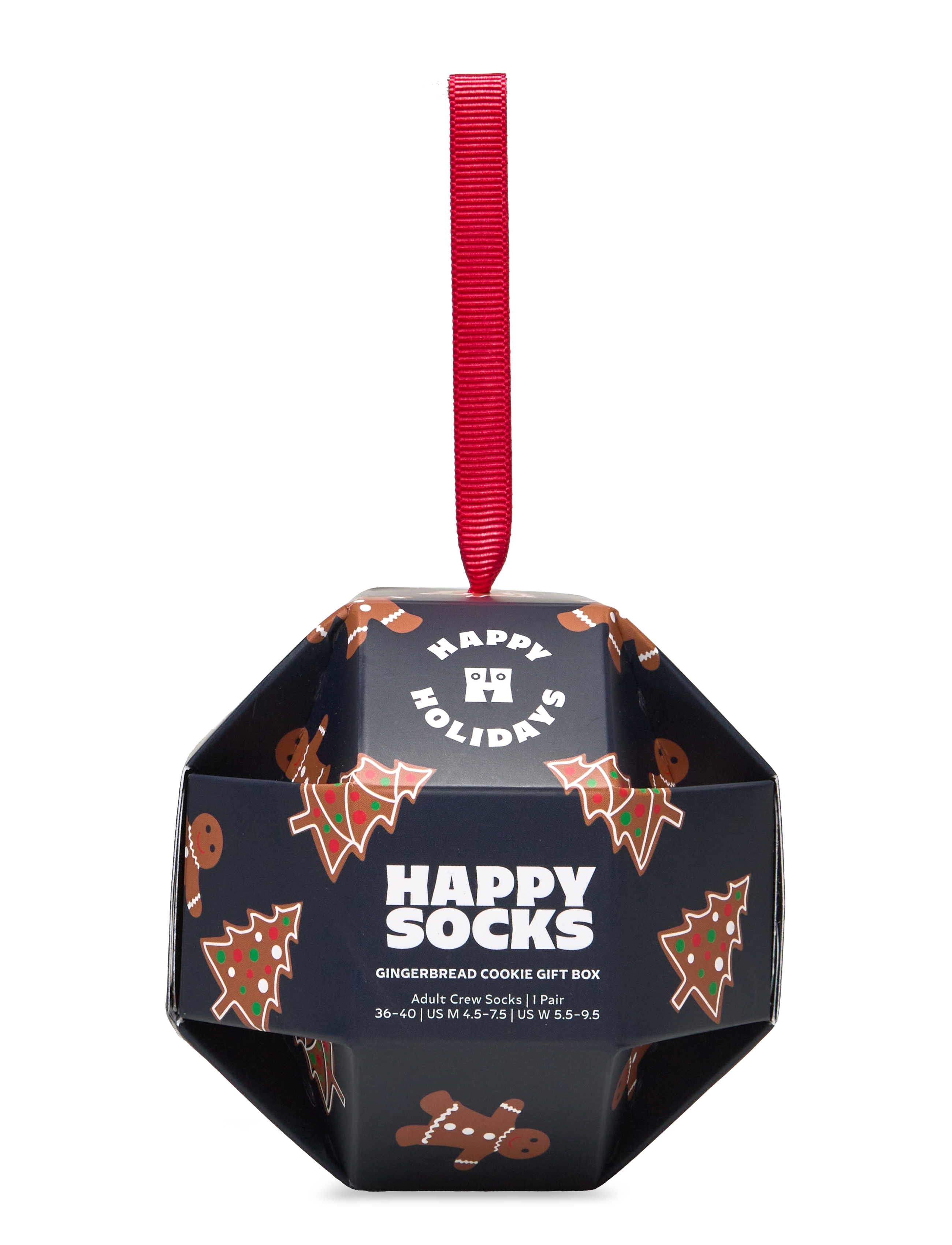 Happy Socks - 1-Pack Gingerbread Cookies Socks Gift Set - vanliga strumpor - navy - 2