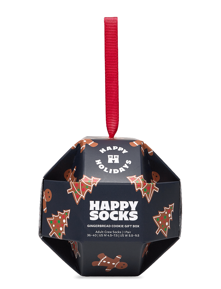 Happy Socks - 1-Pack Gingerbread Cookies Socks Gift Set - vanliga strumpor - navy - 2