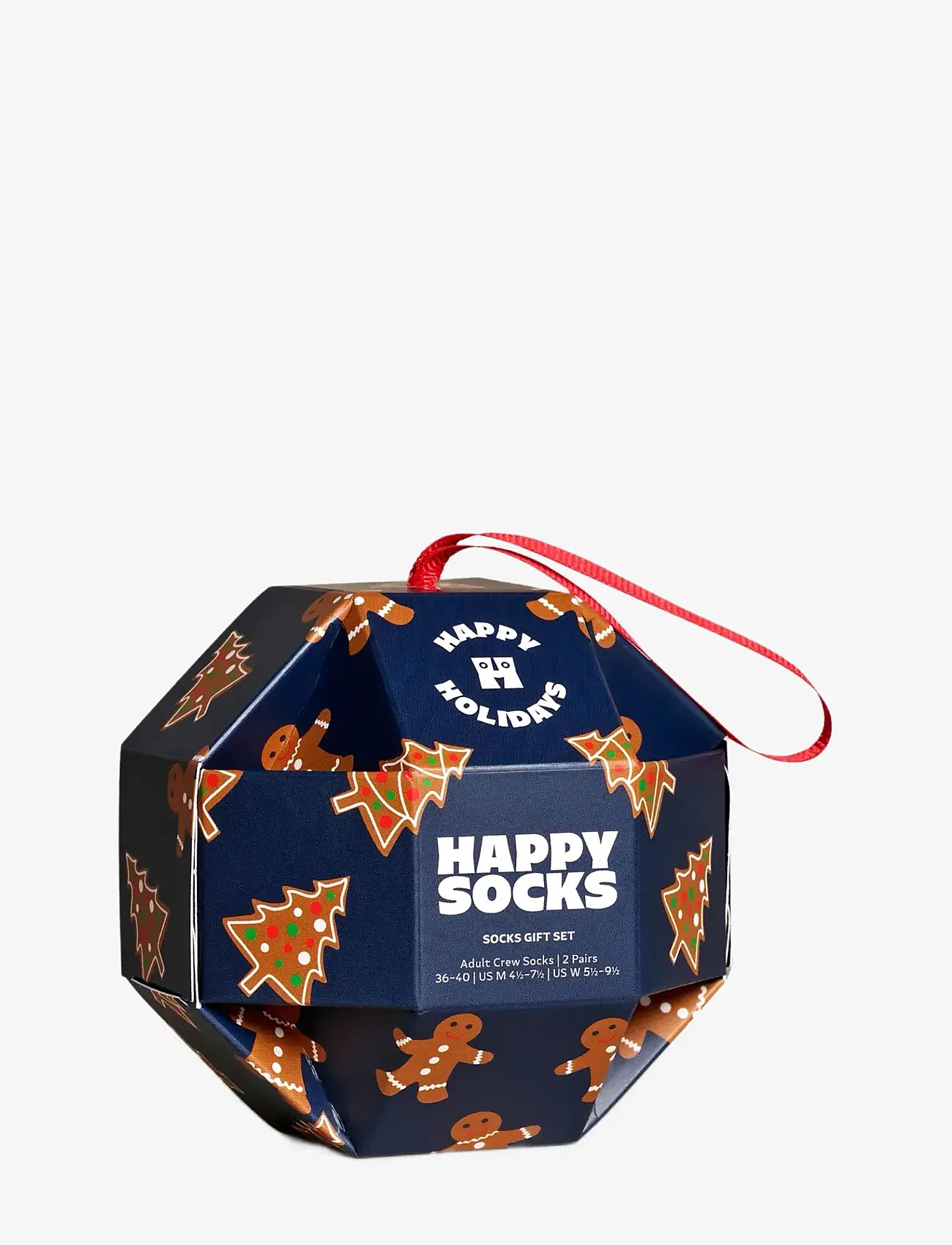 Happy Socks - 1-Pack Gingerbread Cookies Socks Gift Set - vanliga strumpor - navy - 3