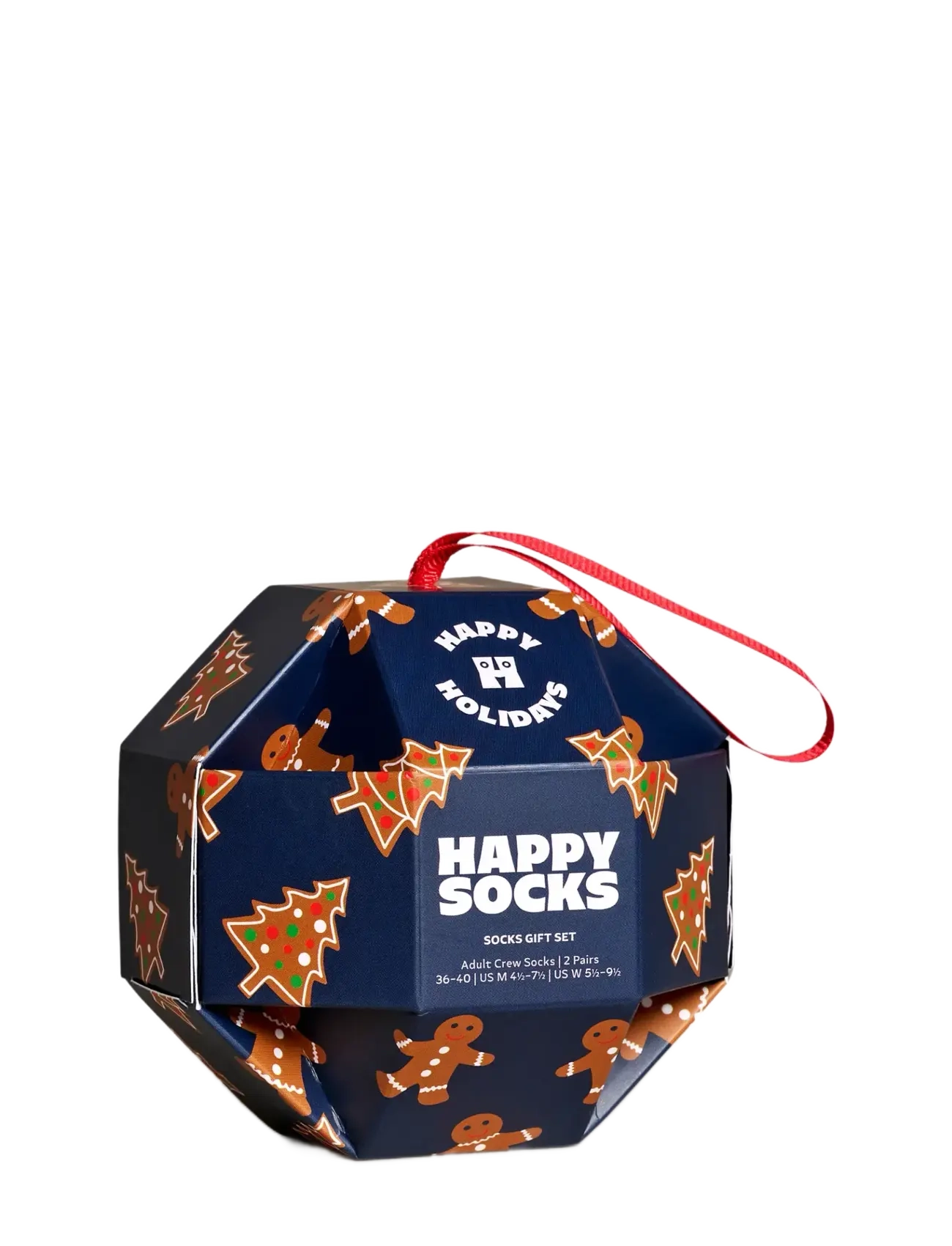 Happy Socks - 1-Pack Gingerbread Cookies Socks Gift Set - vanliga strumpor - navy - 3