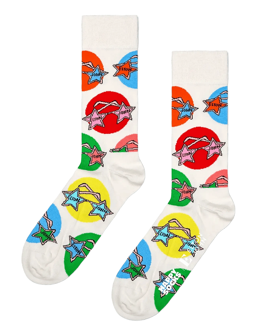 Happy Socks - Elton John Glasses Sock - crew-socken - white - 0