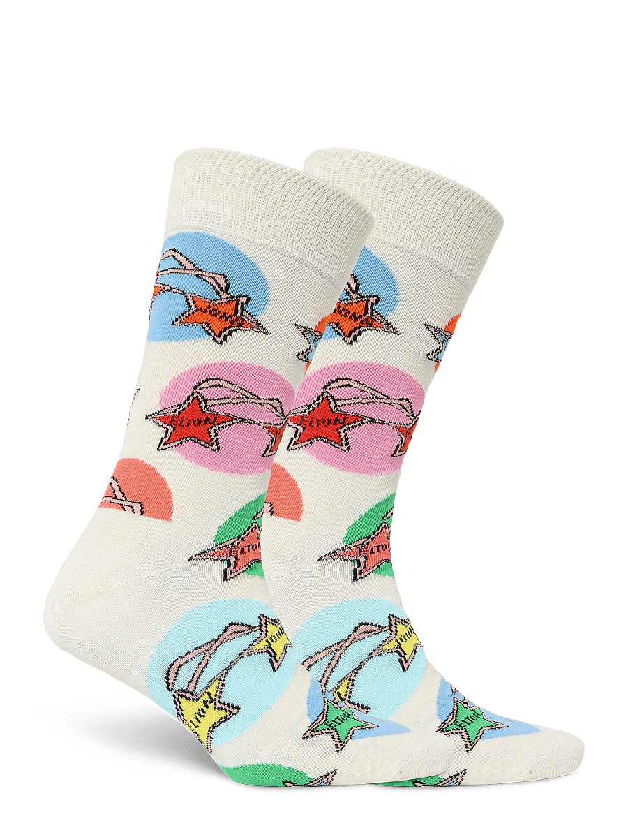 Happy Socks - Elton John Glasses Sock - tennissocken - white - 1