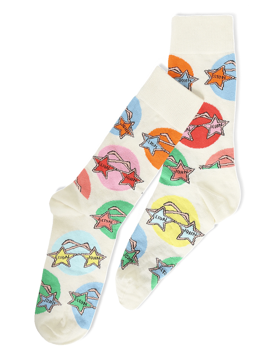 Happy Socks - Elton John Glasses Sock - tennissocken - white - 2