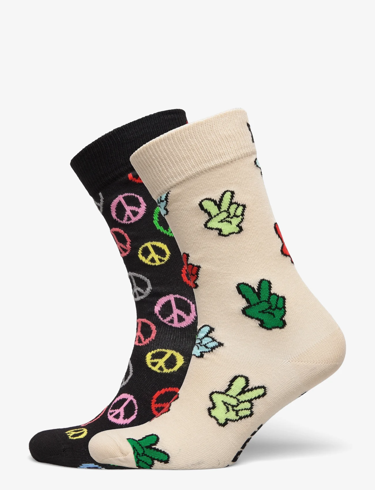 Happy Socks - 2-Pack Peace Socks Gift Set - laveste priser - black - 0