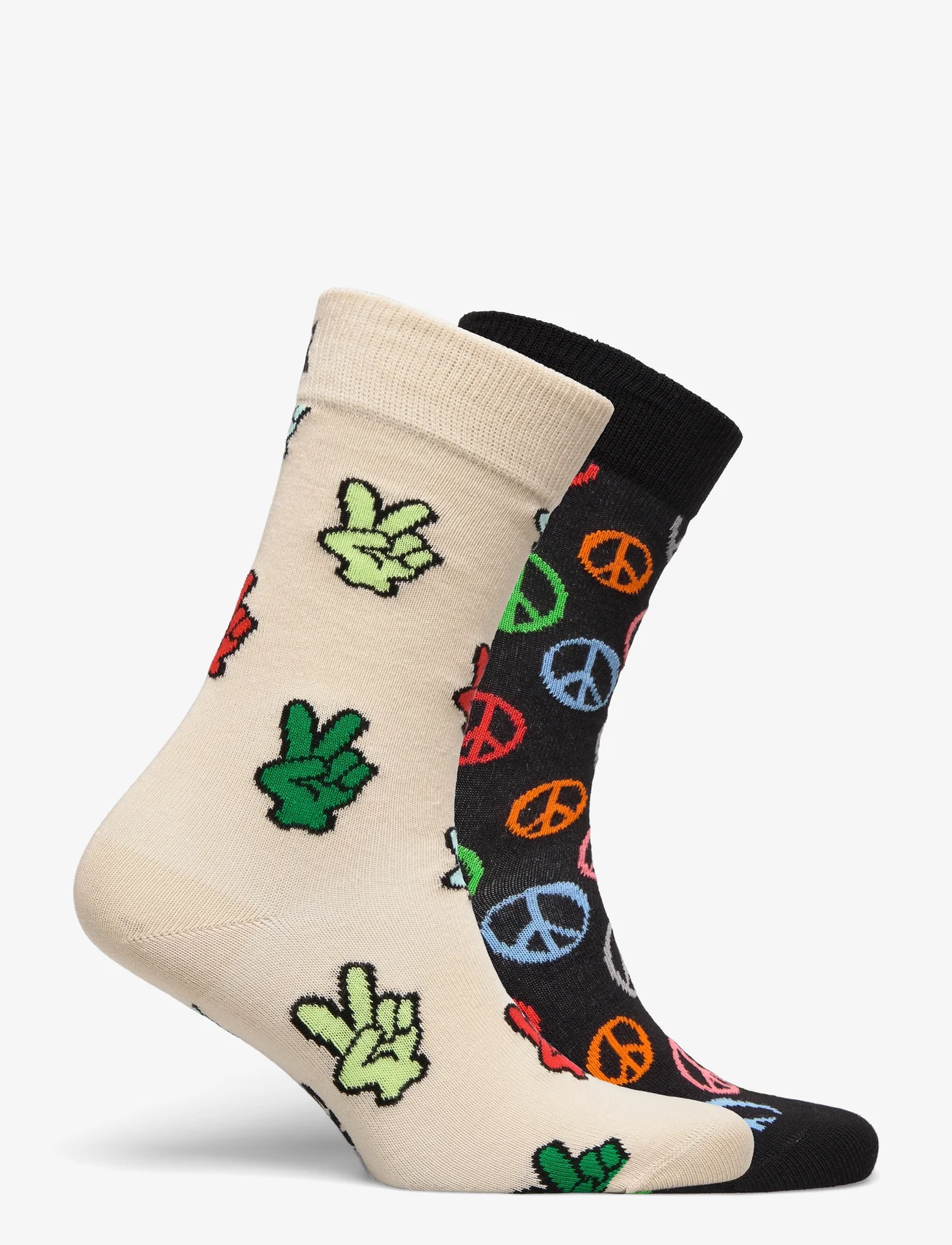 Happy Socks - 2-Pack Peace Socks Gift Set - laveste priser - black - 1