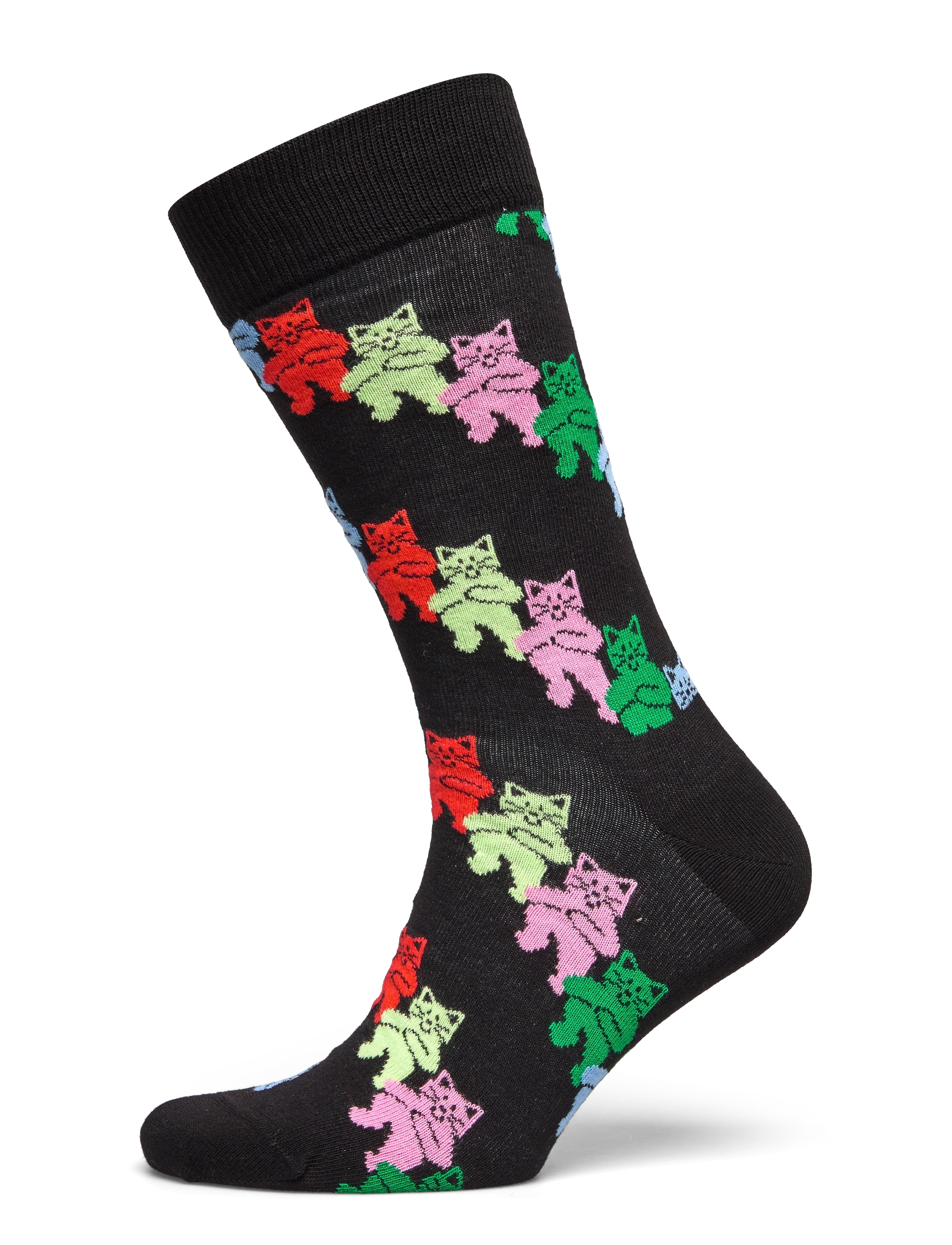 Dancing Cats Sock - BLACK