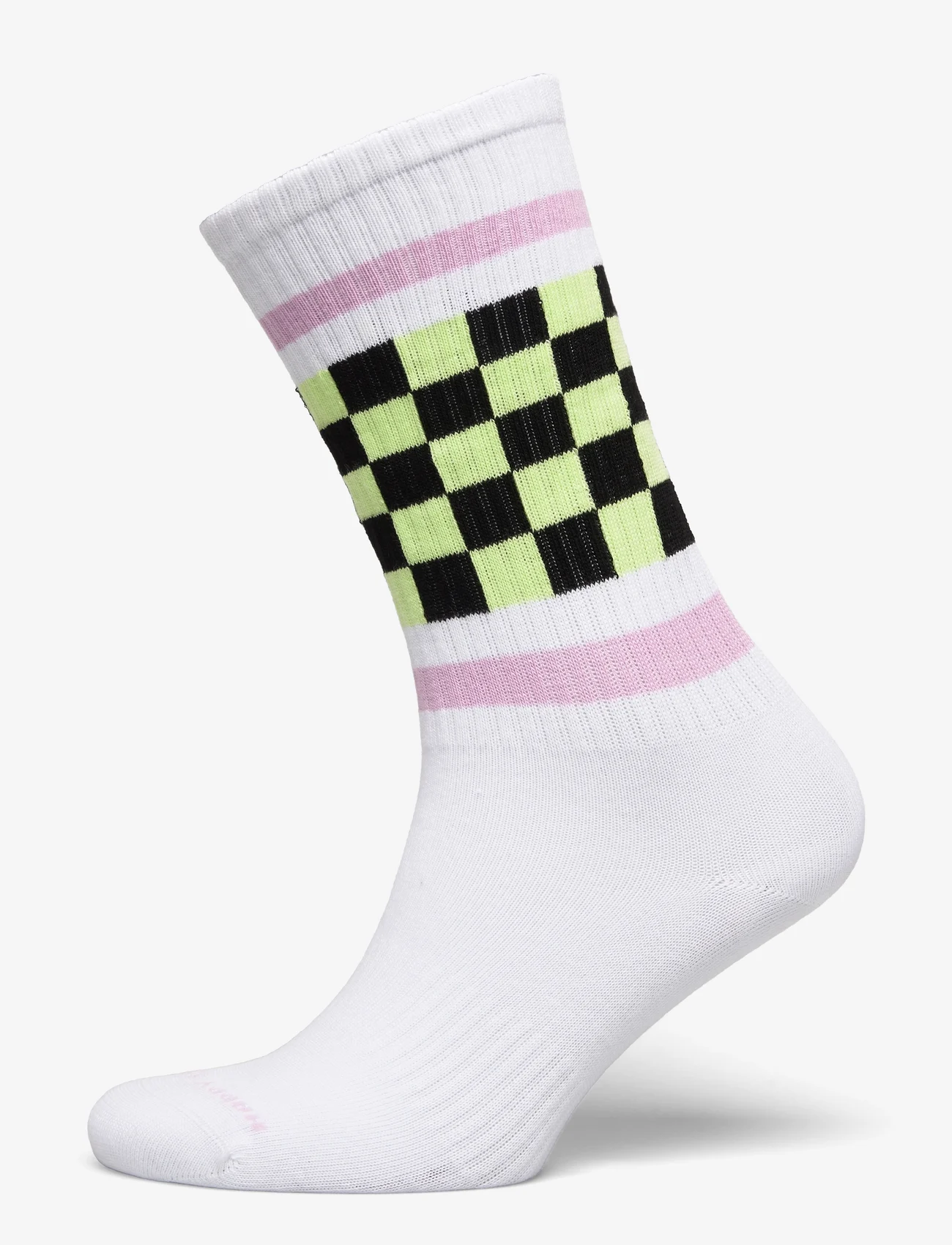 Happy Socks - Checked Stripe Sneaker Sock - alhaisimmat hinnat - beige - 0