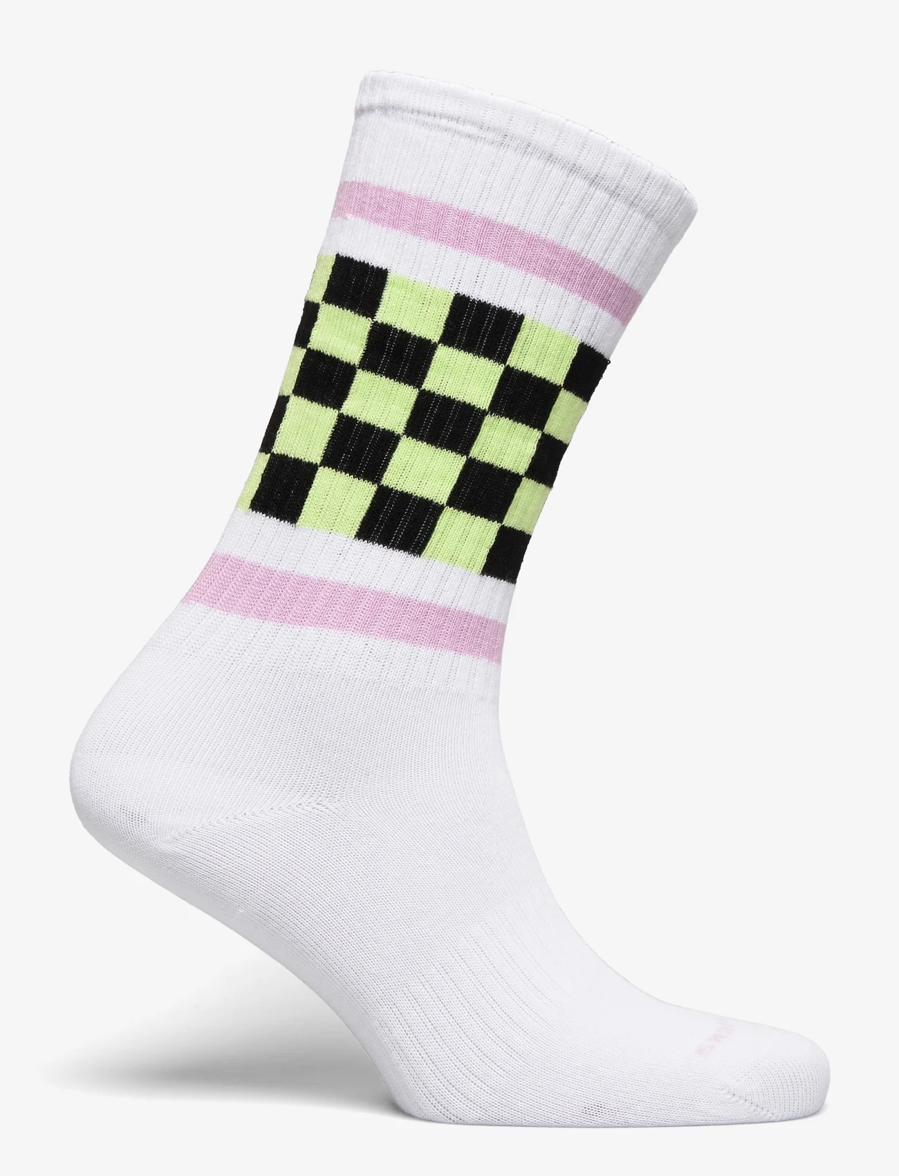 Happy Socks - Checked Stripe Sneaker Sock - laveste priser - beige - 1