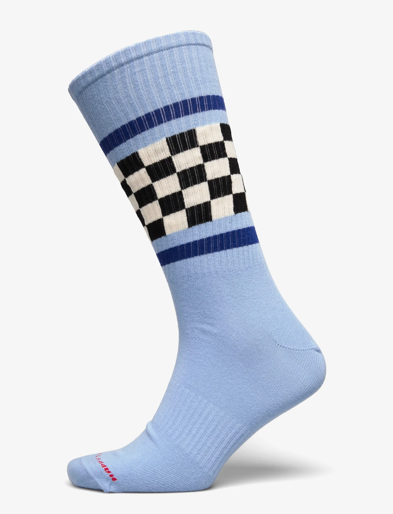 Happy Socks - Checked Stripe Sneaker Sock - najniższe ceny - beige - 0