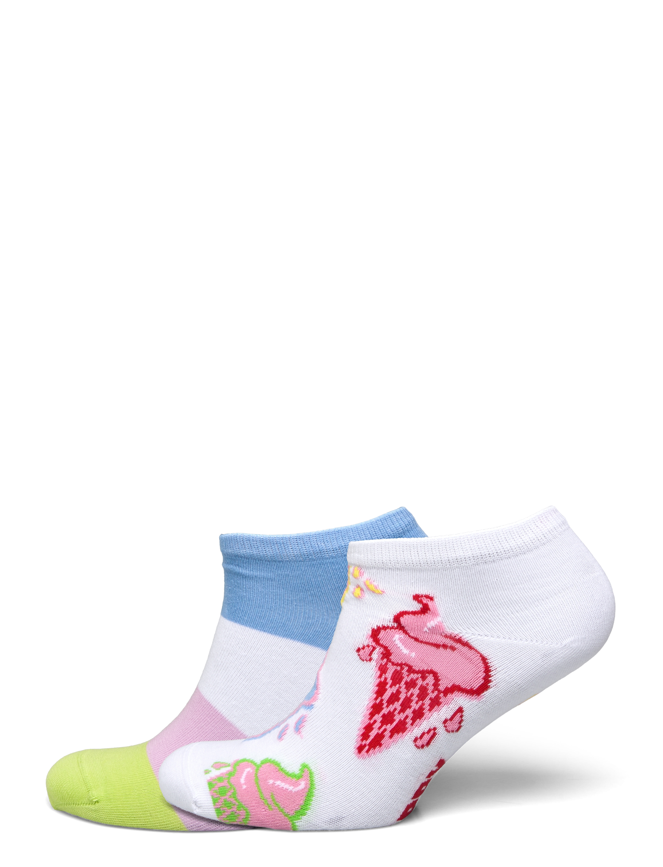 Happy Socks 2-Pack Ice Cream & Stripe Low Socks - Underkläder - WHITE / white