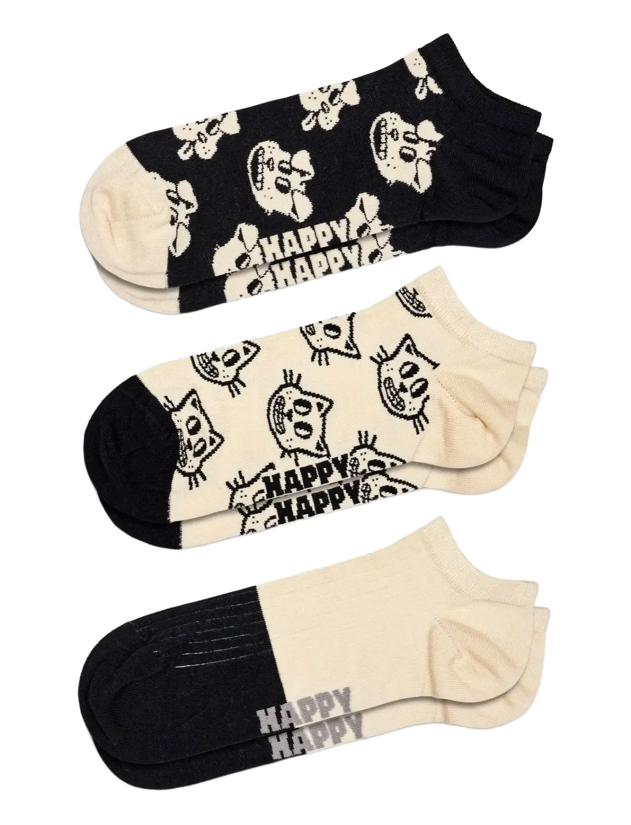 Happy Socks 3-Pack Pets Low Socks - Sokid - BLACK / black