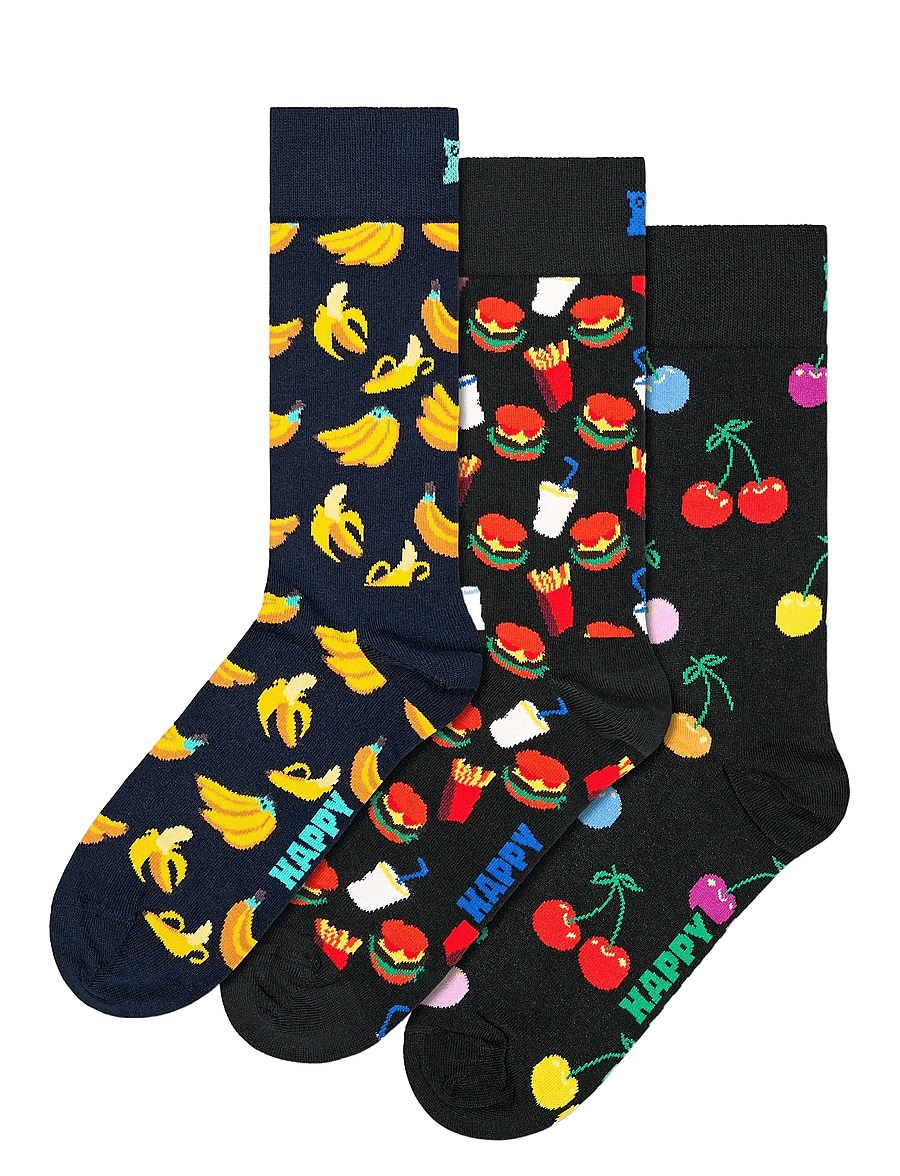 Happy Socks - 3-Pack Classic Banana Socks - chaussettes crew - navy - 0