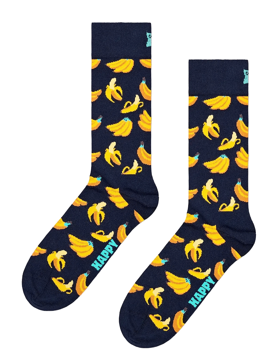 Happy Socks - 3-Pack Classic Banana Socks - chaussettes crew - navy - 1