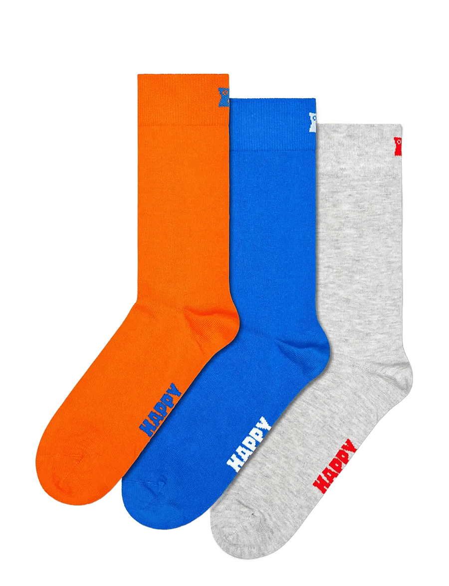 Happy Socks - 3-Pack Solid Socks - tennissocken - grey - 0