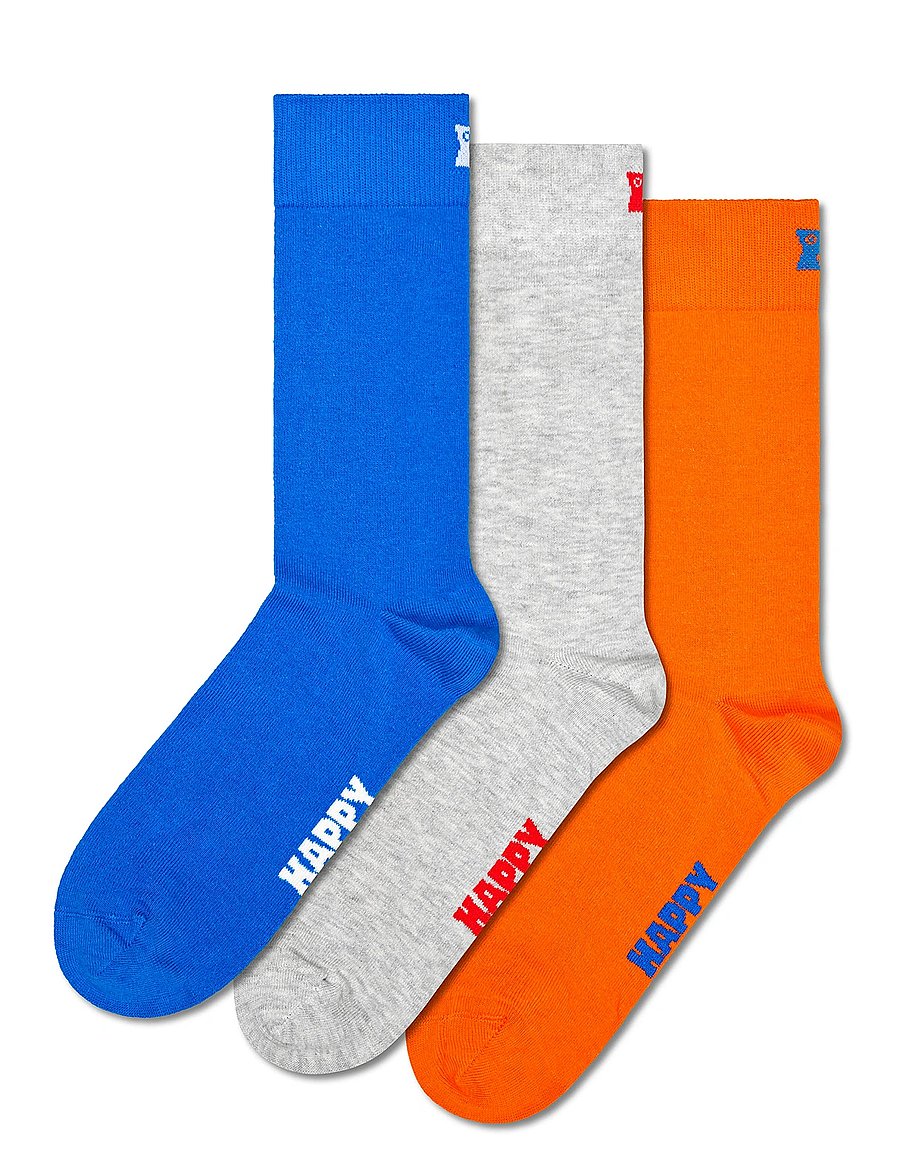 Happy Socks - 3-Pack Solid Socks - tennissocken - grey - 4
