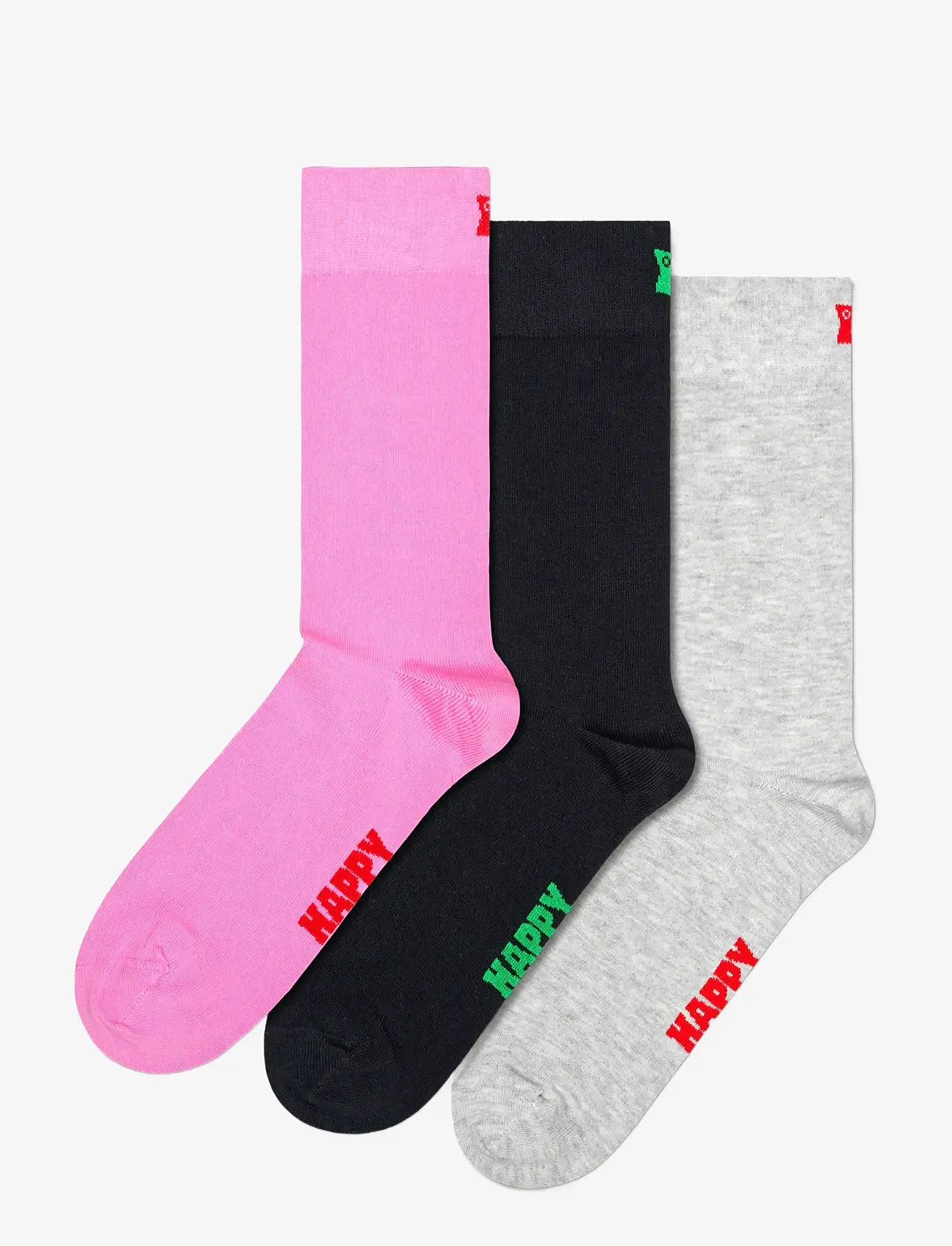 Happy Socks - 3-Pack Solid Socks - julegaver under 300kr - grey - 0