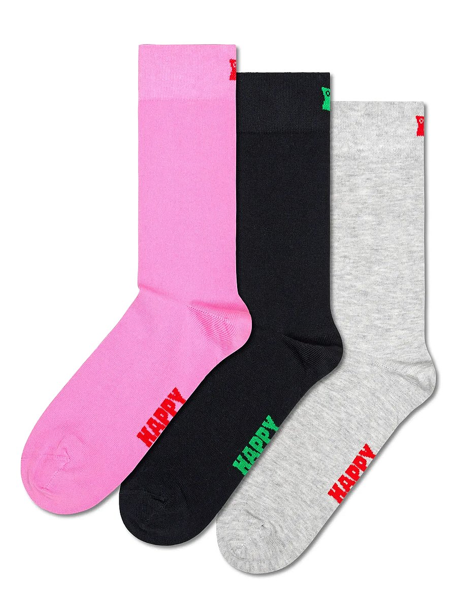 Happy Socks - 3-Pack Solid Socks - tennissocken - grey - 5