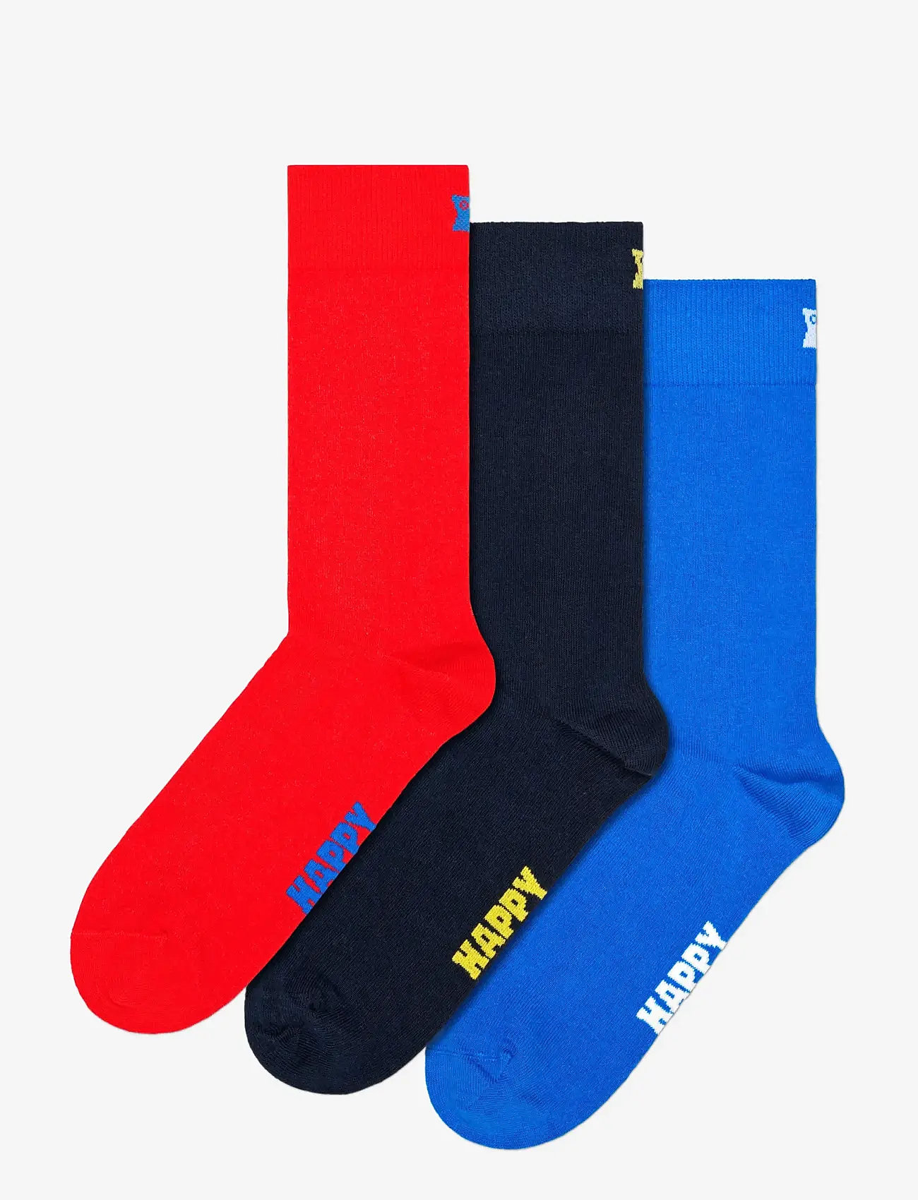 Happy Socks - 3-Pack Solid Socks - julegaver under 300kr - blue - 0