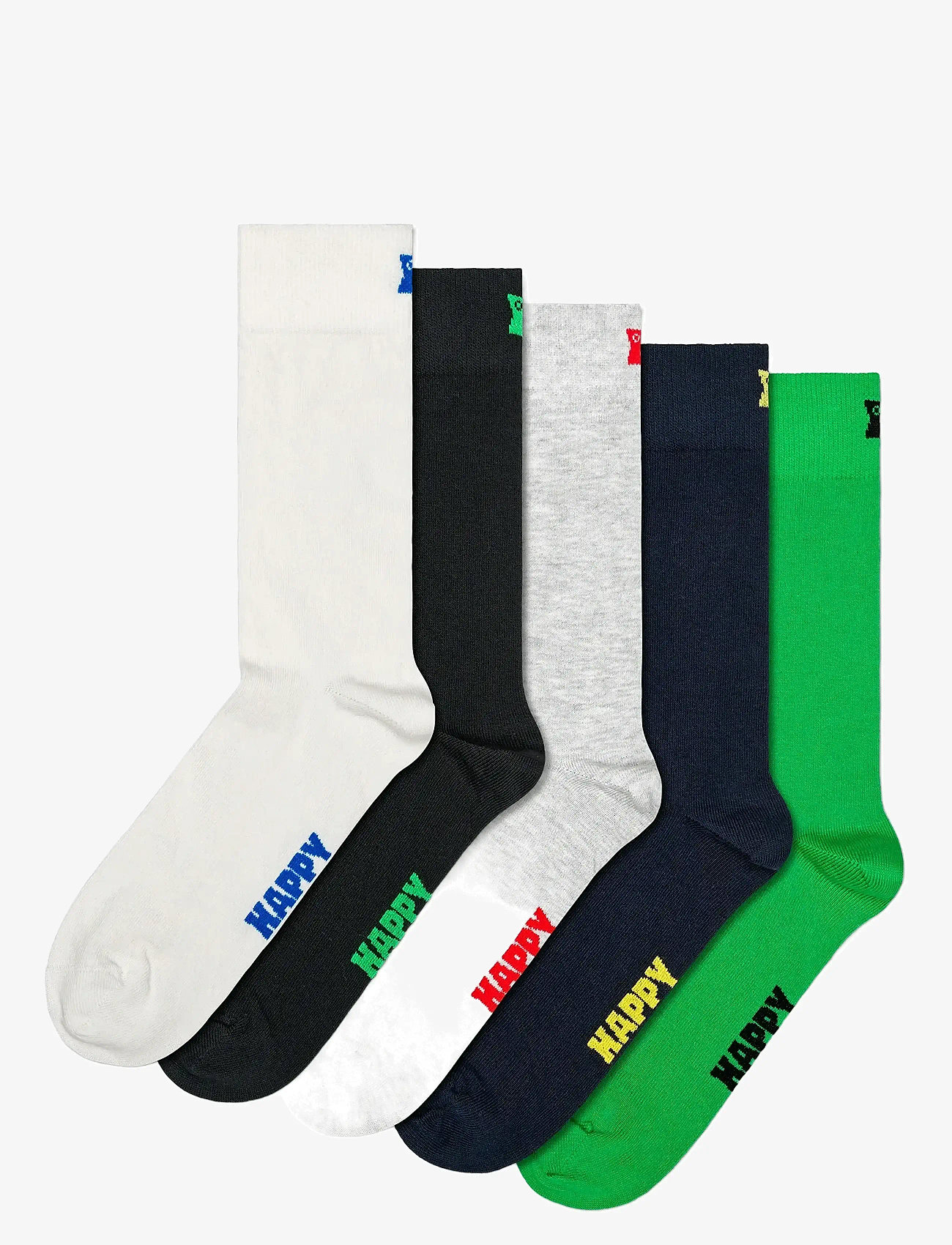 Happy Socks - 5-Pack Solid Socks - julegaver under 300kr - white - 0