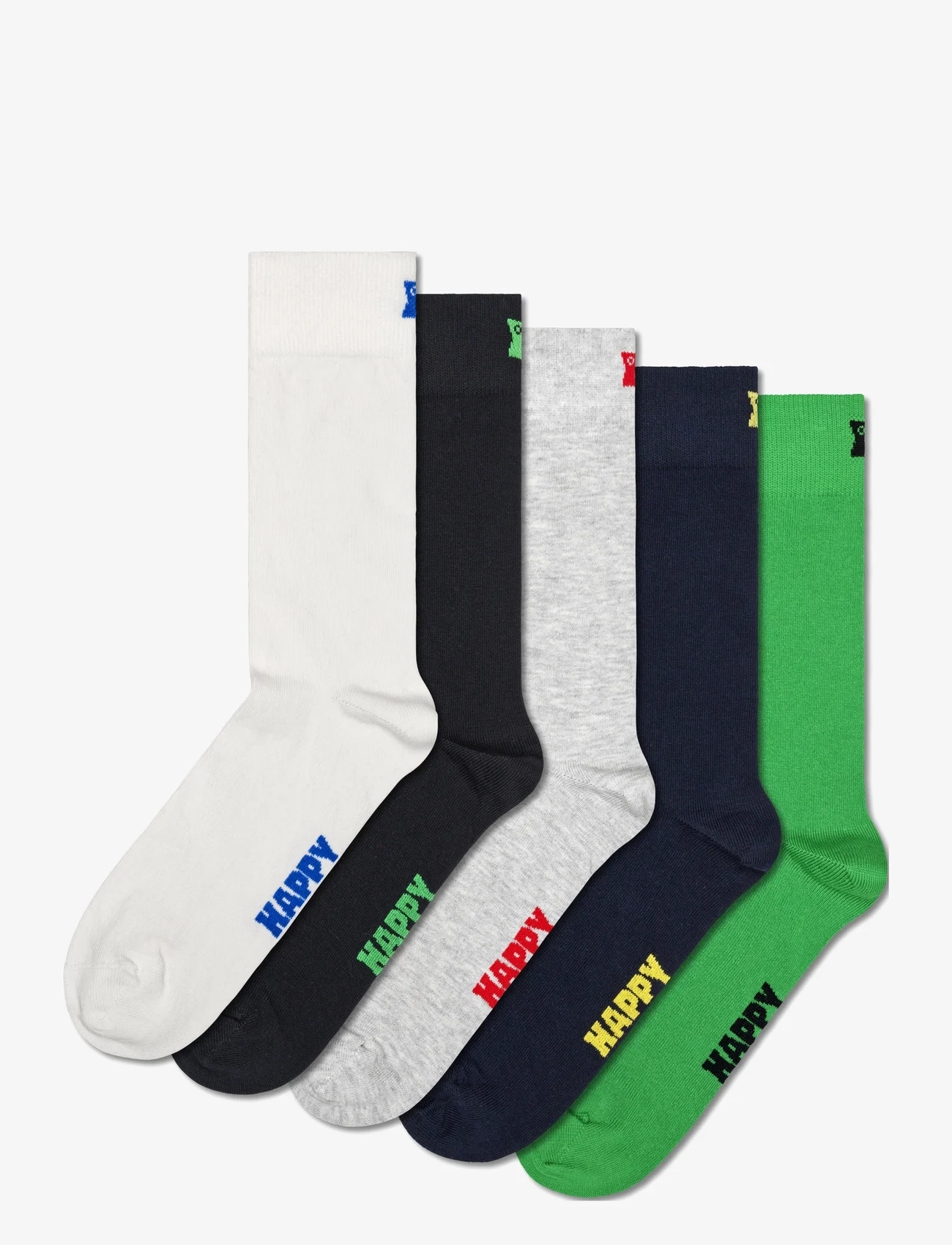 Happy Socks - 5-Pack Solid Socks - vanlige sokker - white - 0