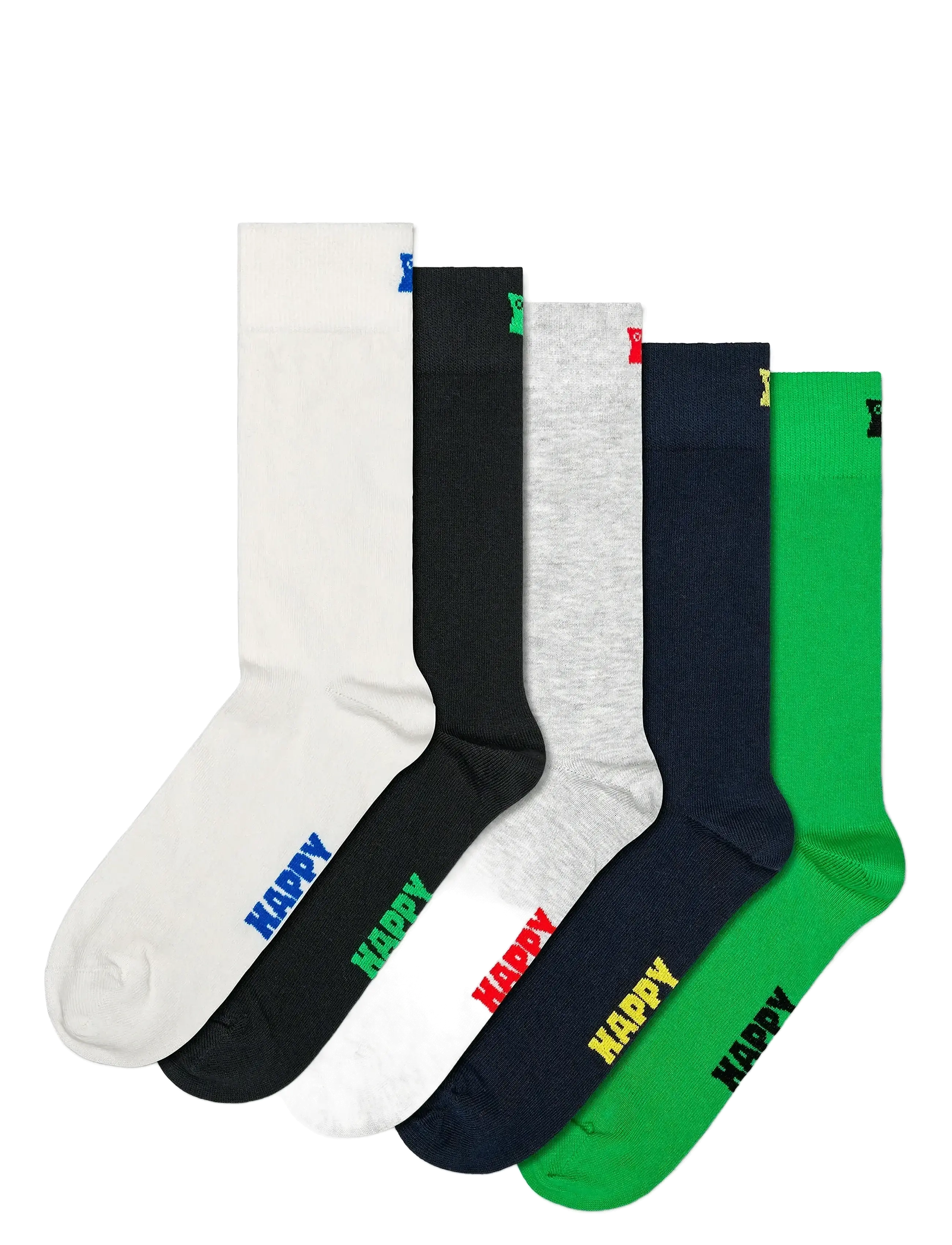 Happy Socks 5-Pack Solid Socks - Regular socks - WHITE / green