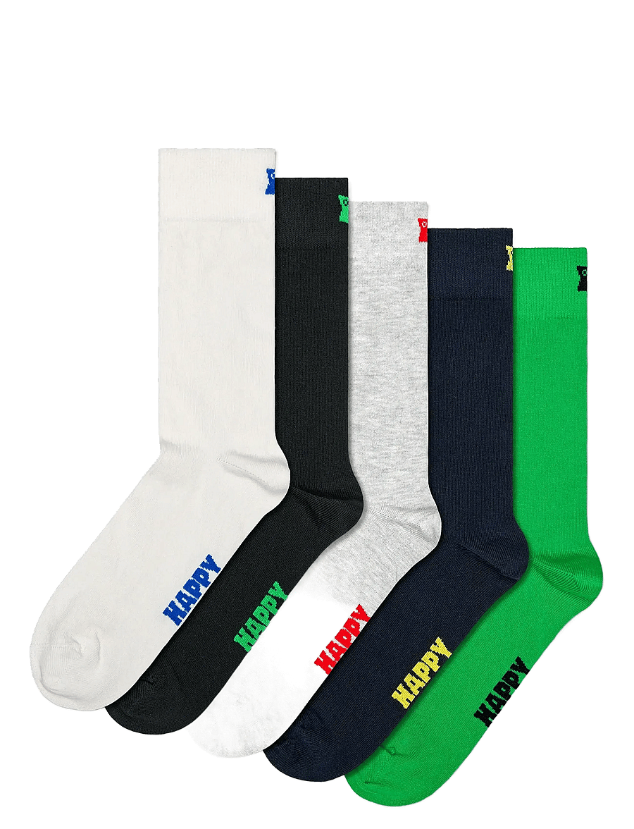 Happy Socks - 5-Pack Solid Socks - klasiskās zeķes - white - 0