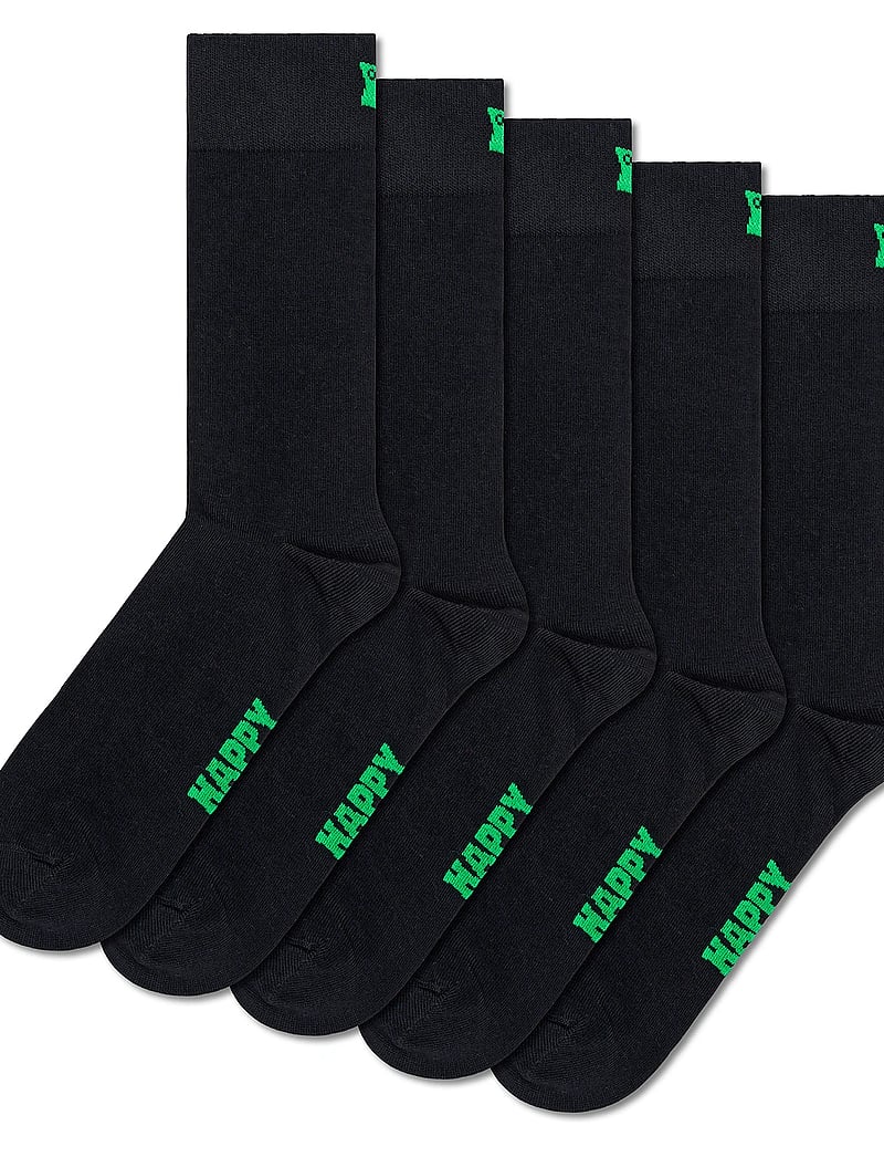 Happy Socks - 5-Pack Solid Socks - crew-socken - black - 1