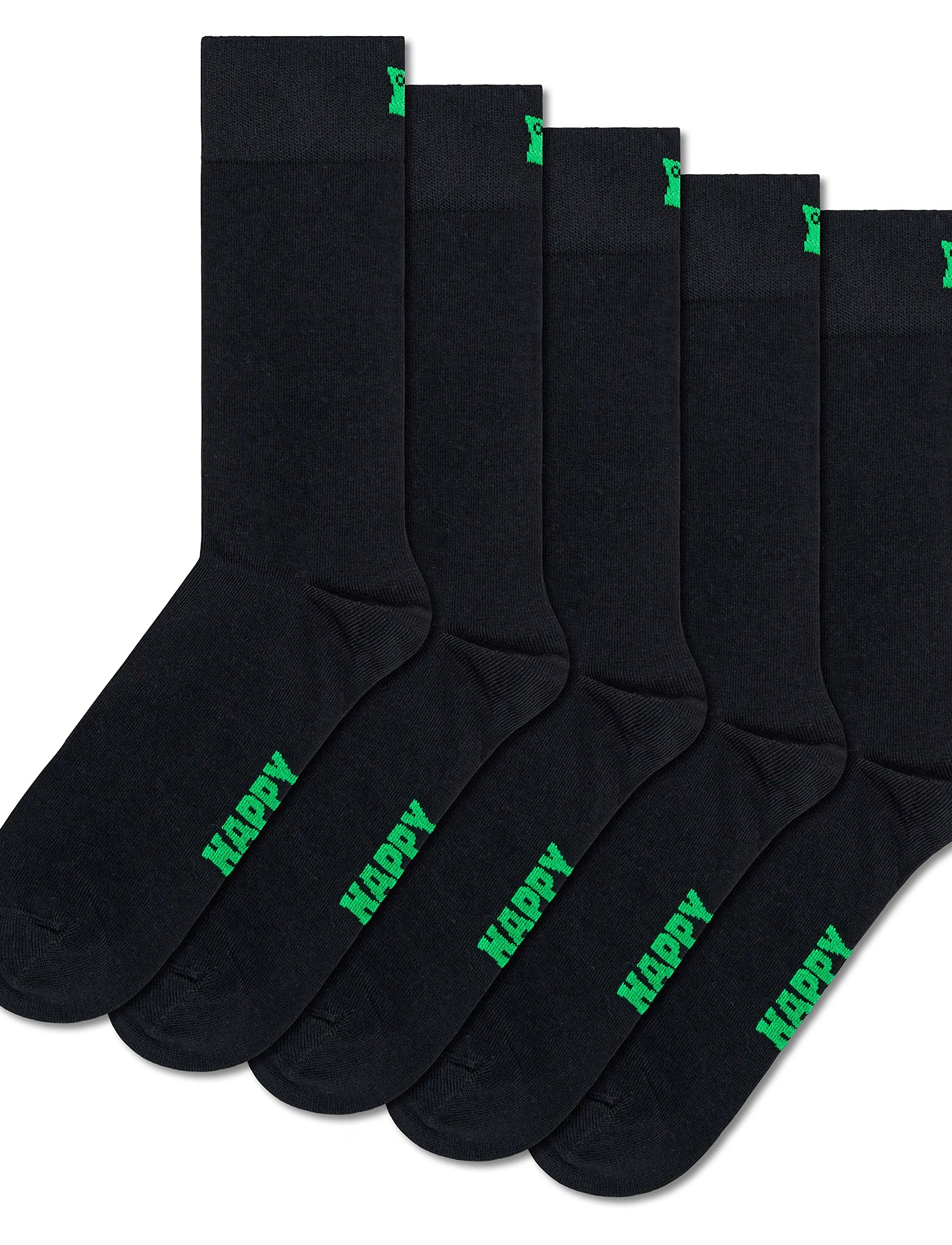 Happy Socks - 5-Pack Solid Socks - crew-socken - black - 1