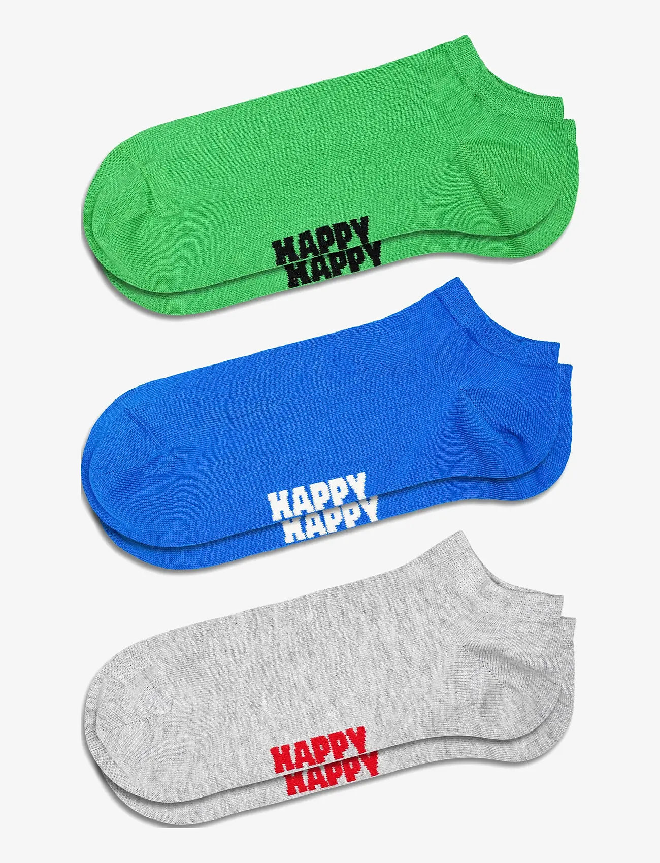 Happy Socks - 3-Pack Solid Low Socks - die niedrigsten preise - grey - 0