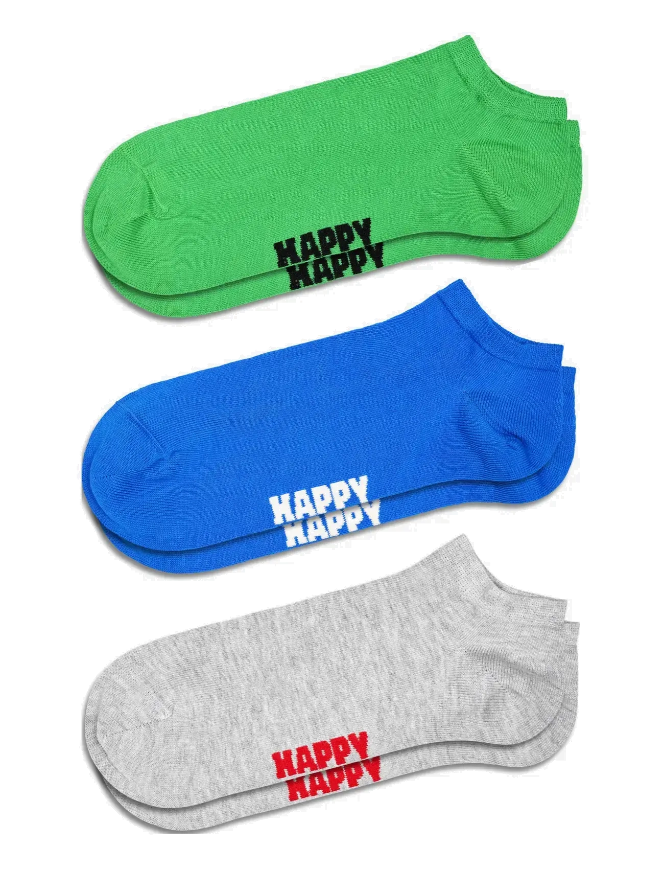 Happy Socks 3-Pack Solid Low Socks - Ankelsokker - GREY / grey