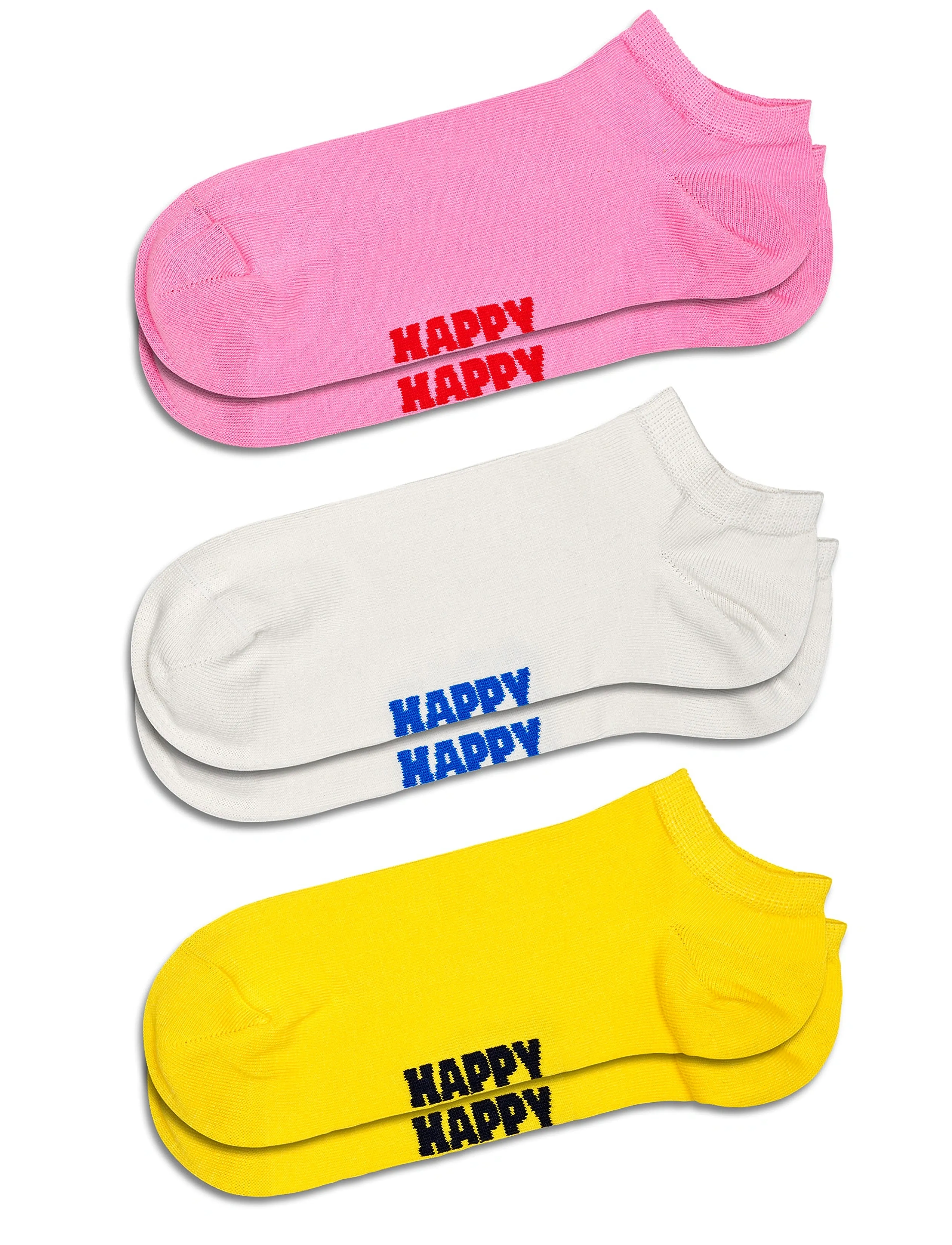 Happy Socks - 3-Pack Solid Low Socks - najniższe ceny - pink - 1