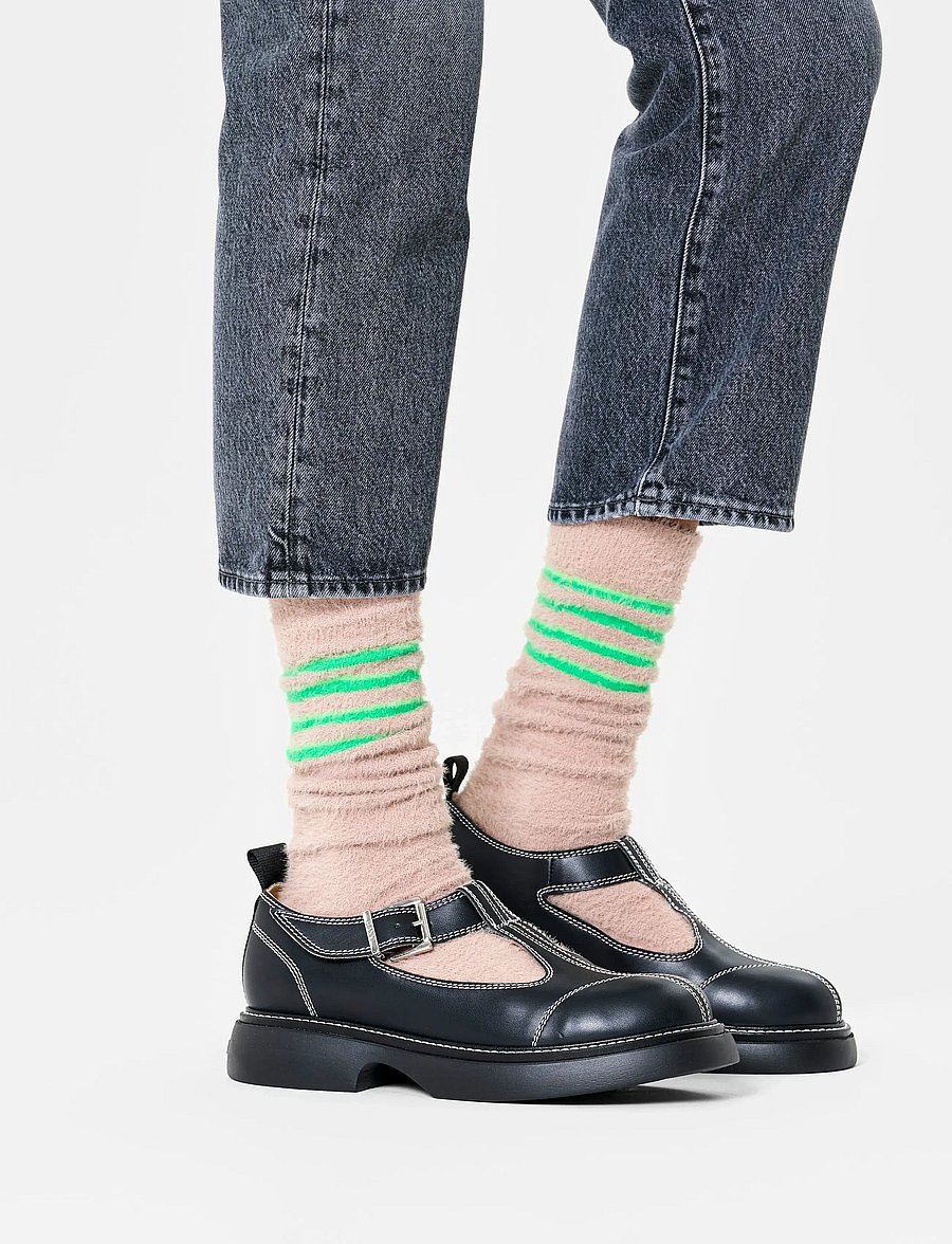 Happy Socks - Fluffy Slouch Sock - klassikalised sokid - beige - 0