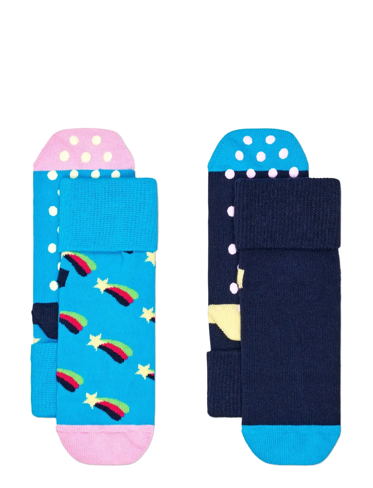 HAPPY Socken Kinder 2-Pack Shooting Star Anti-Slip Socken Blau - 6-12M - Kinder