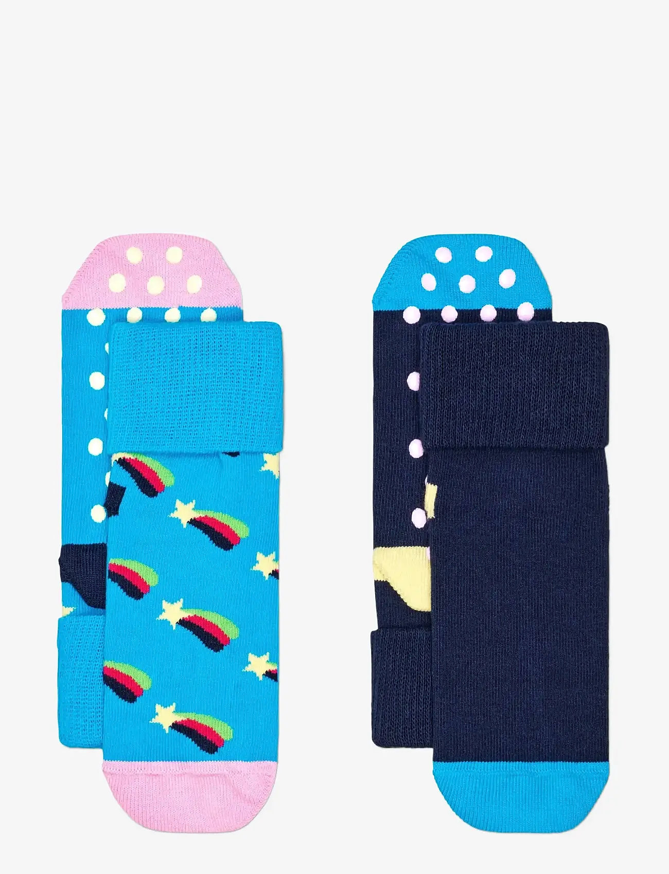 Happy Socks - Kids 2-Pack Shooting Star Anti-Slip Socks - vauvan sukat - turquoise - 0