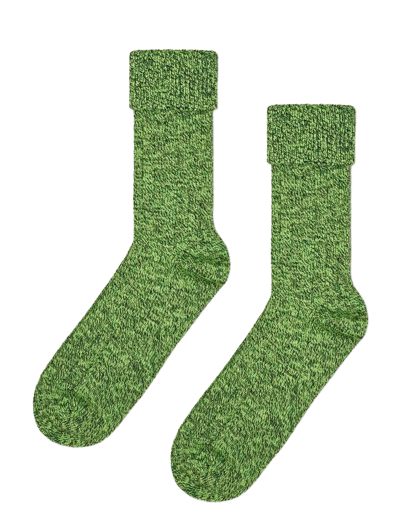 Happy Socks Folded Cuff Sock - Strumpor - GREEN / green