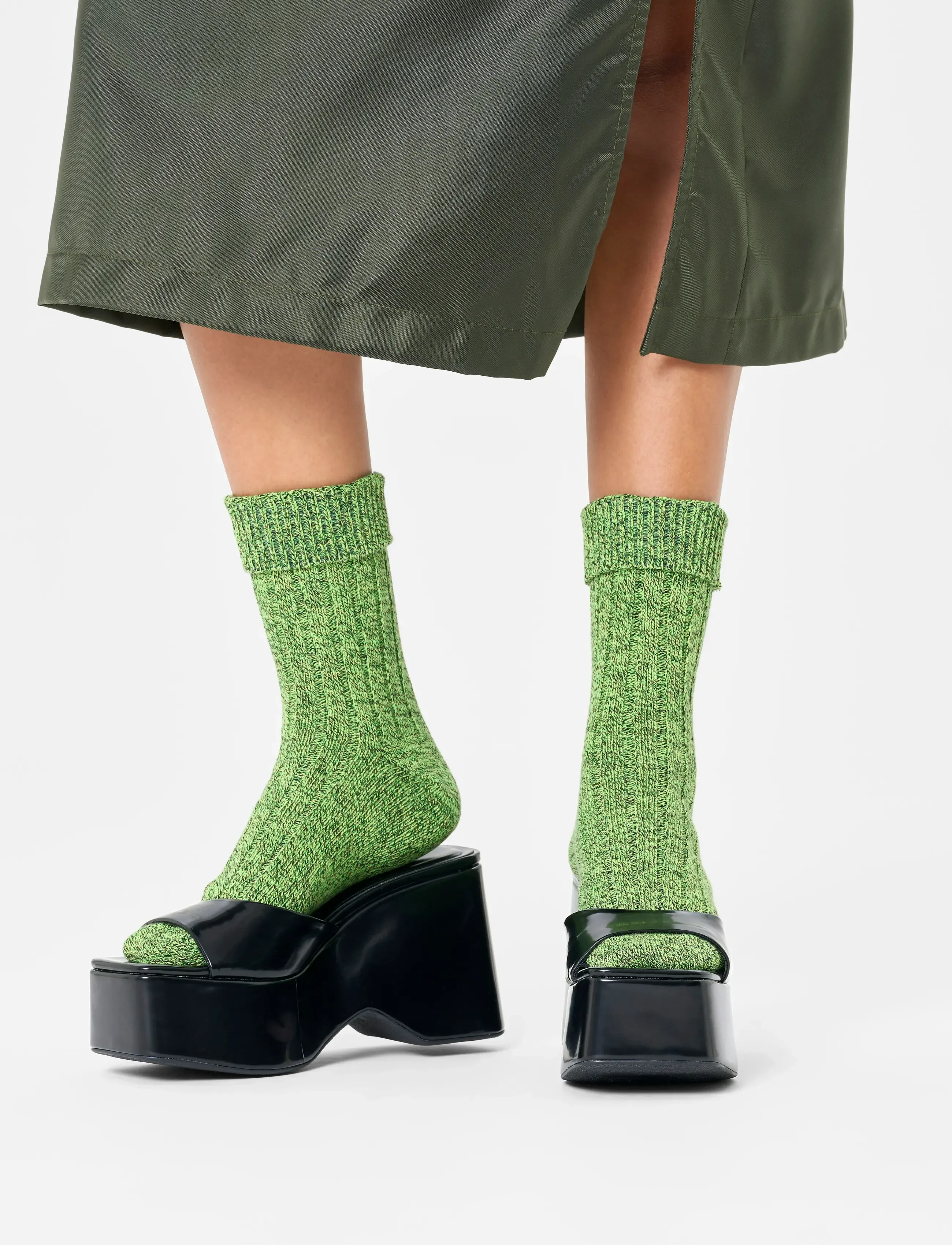 Happy Socks Folded Cuff Sock, 36-40, Socks, Grün - Regular Frauen