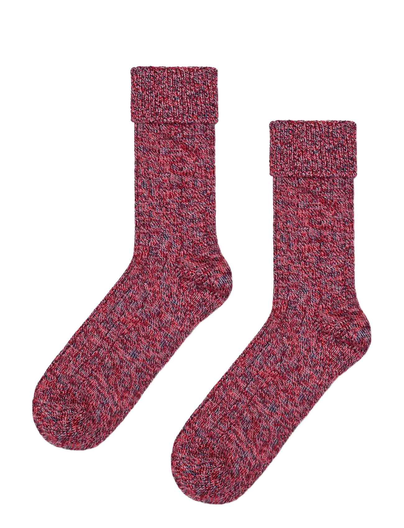 Happy Socks Folded Cuff Sock - Strømper - RED / red