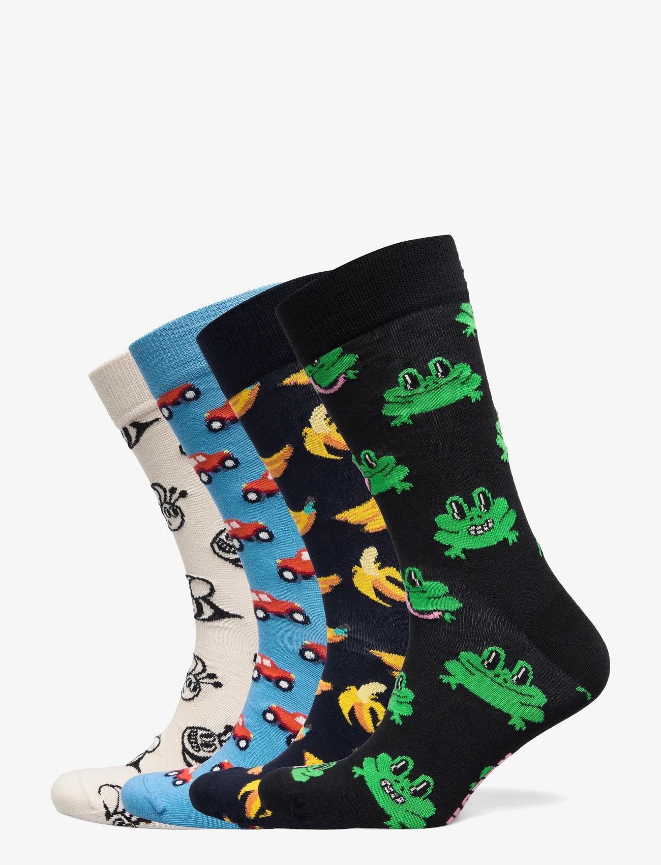 Happy Socks - 4-Pack Boozt Gift Set - vanliga strumpor - white - 0