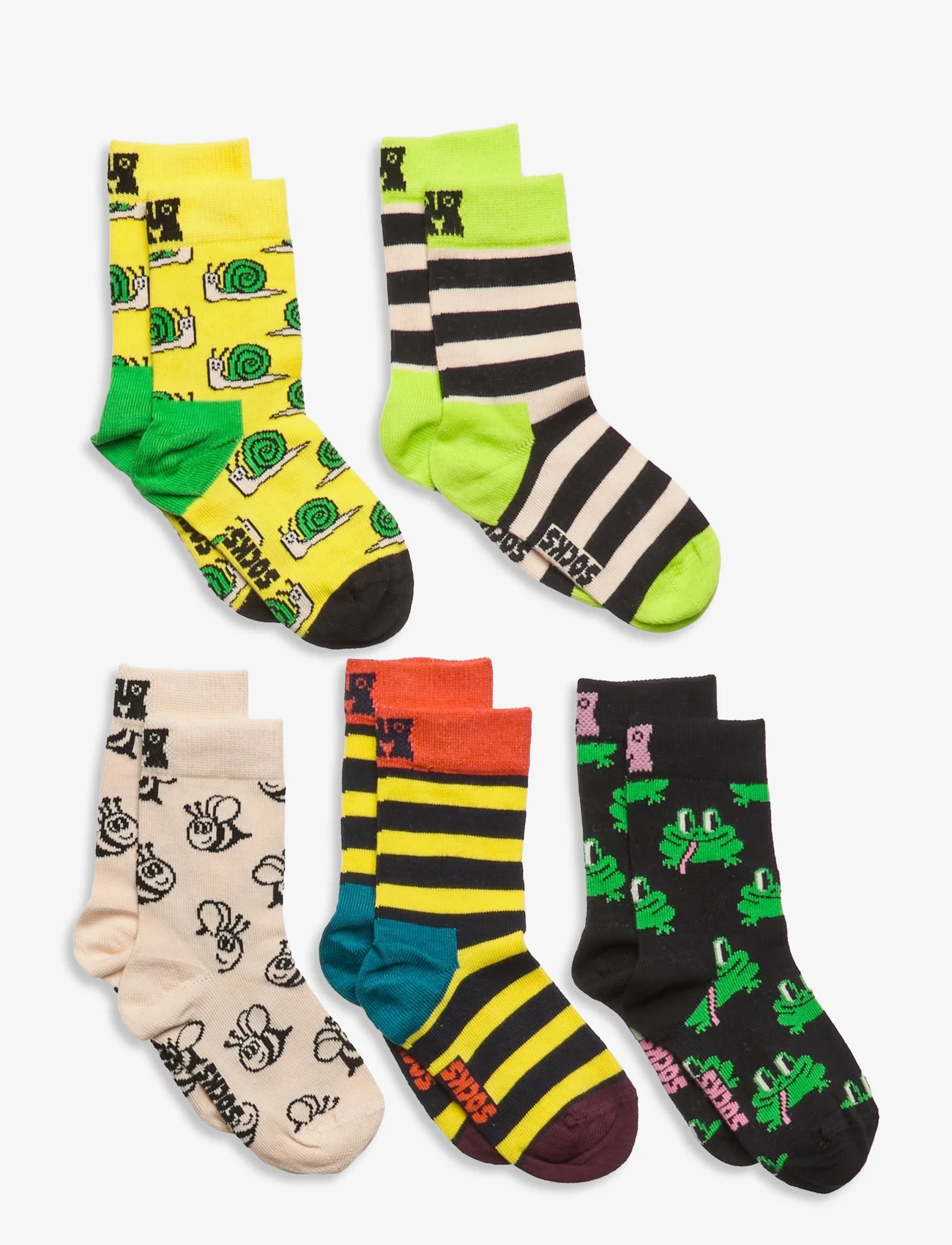 Happy Socks - Kids 5-Pack Boozt Gift Set - laveste priser - yellow - 0