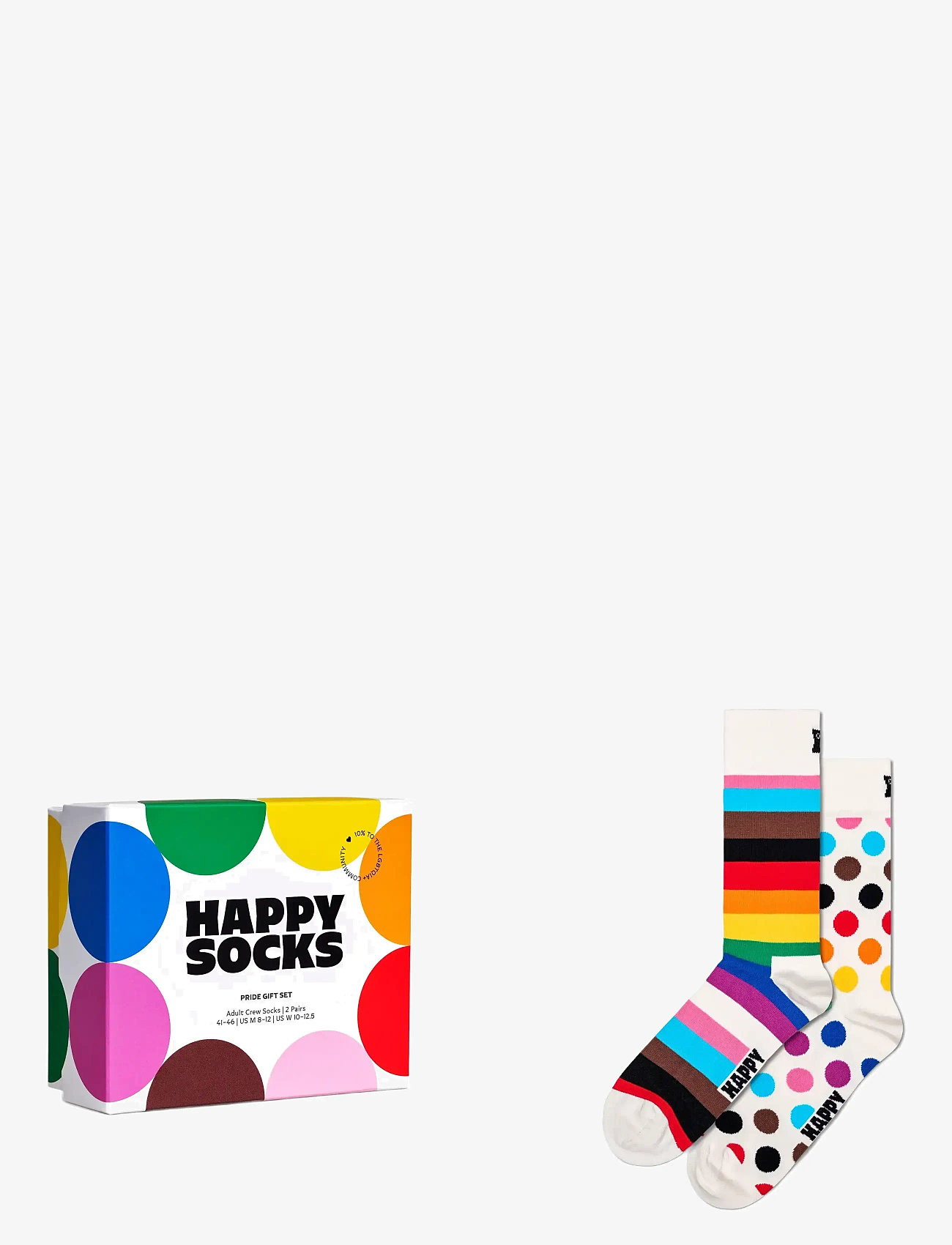 Happy Socks - 2-Pack Pride Socks Gift Set - vanliga strumpor - white - 1