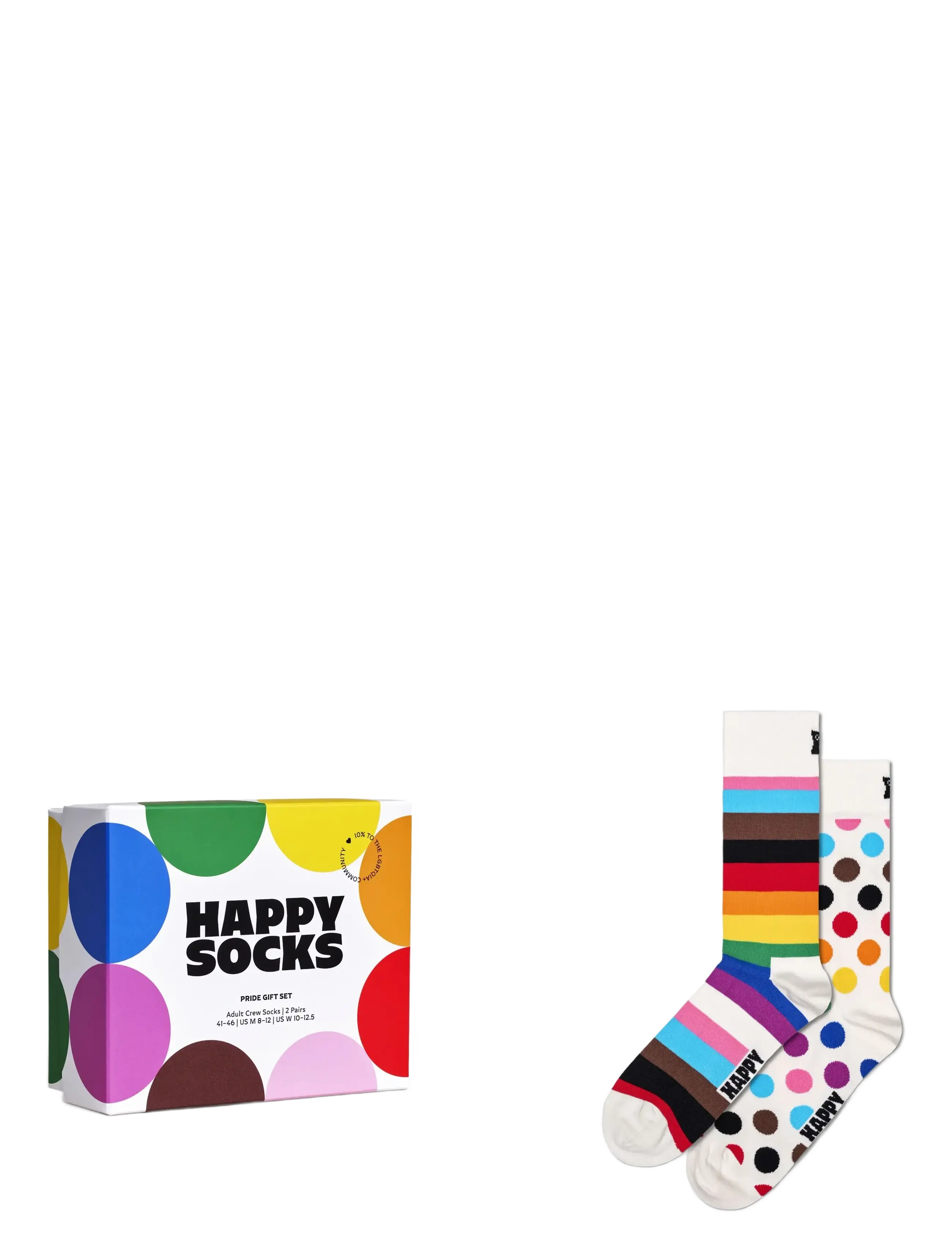 Happy Socks 2-Pack Pride Socks Gift Set - Happy Socks - WHITE / white