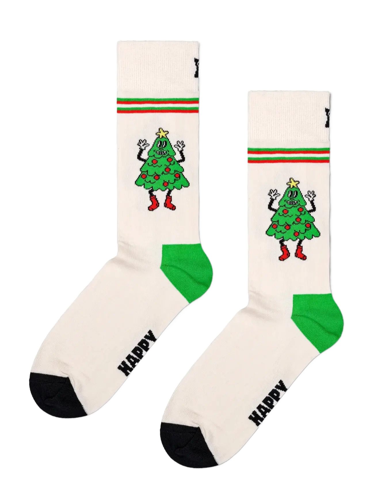 HAPPY Socken Happy Tree Socke Weiß - 41-46 - Herren