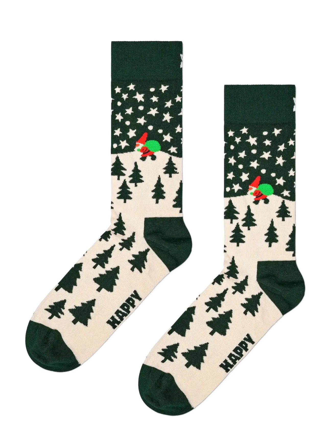 Santa On The Way Sock - DARK GREEN
