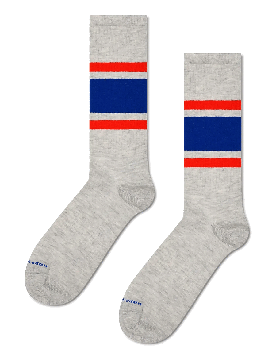 Happy Socks - Simple Stripe Sneaker Sock - klassikalised sokid - grey - 0