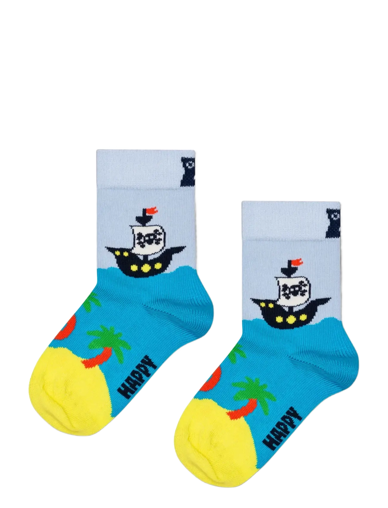 Happy Socks Kids Pirate Ship Sock, Børn, Børne Pirat Skib Sokker, Blå, Str: 12-24M