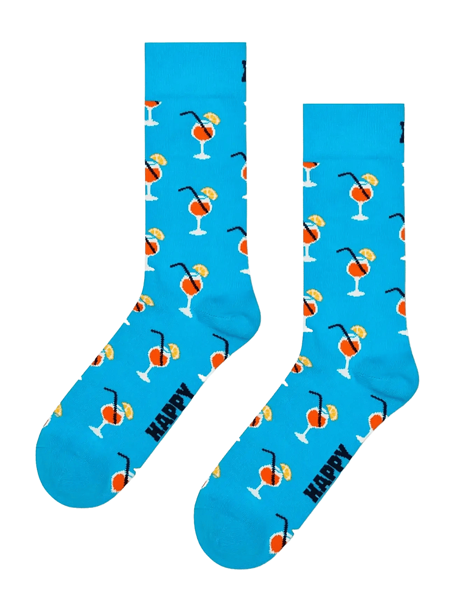 Happy Socks - Orange Spritz Sock - sokker - turquoise - 0