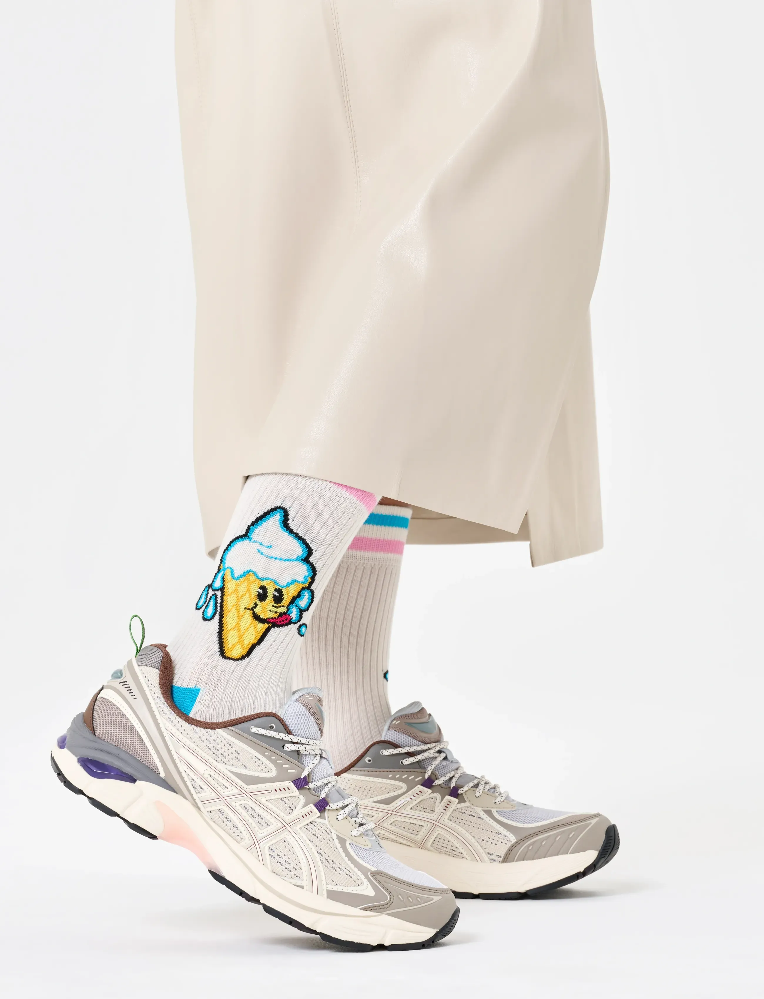 Happy Socks Ice Cream Sock, 41-46, White, Sokker > Almindelige Sokker, Herre