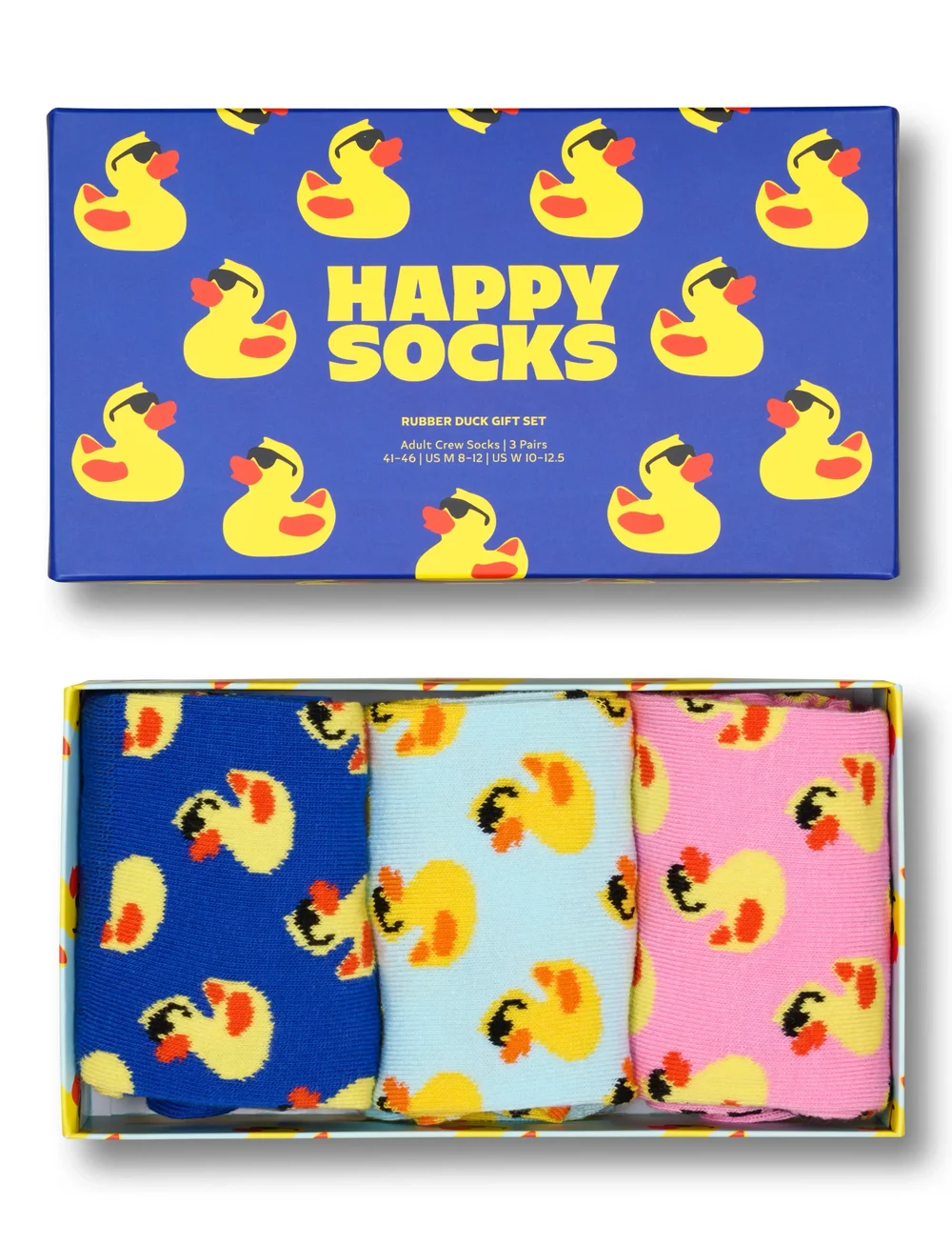 Happy Socks - 3-Pack Rubber Duck Socks Gift Set - crew-socken - blue - 0