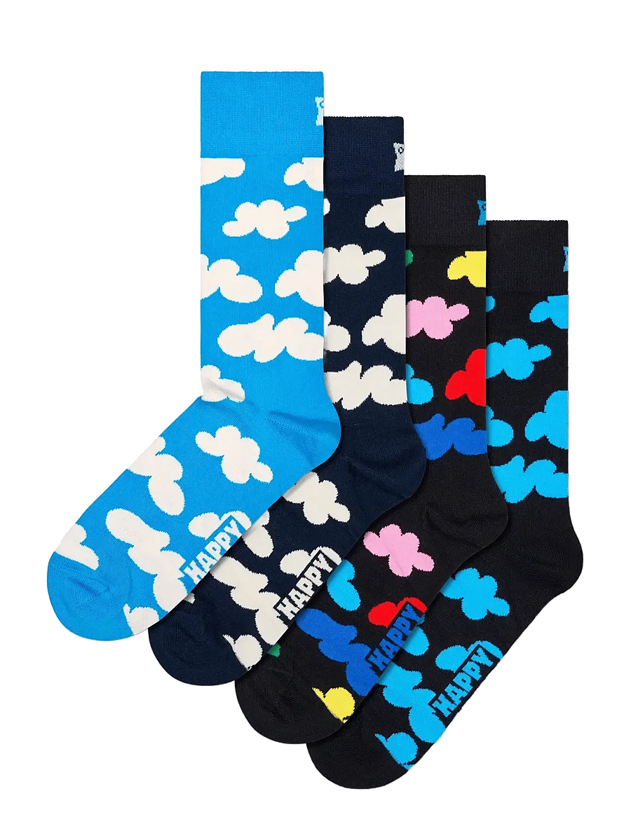 Happy Socks - 4-Pack Cloudy Socks Gift Set - klassikalised sokid - light blue - 2