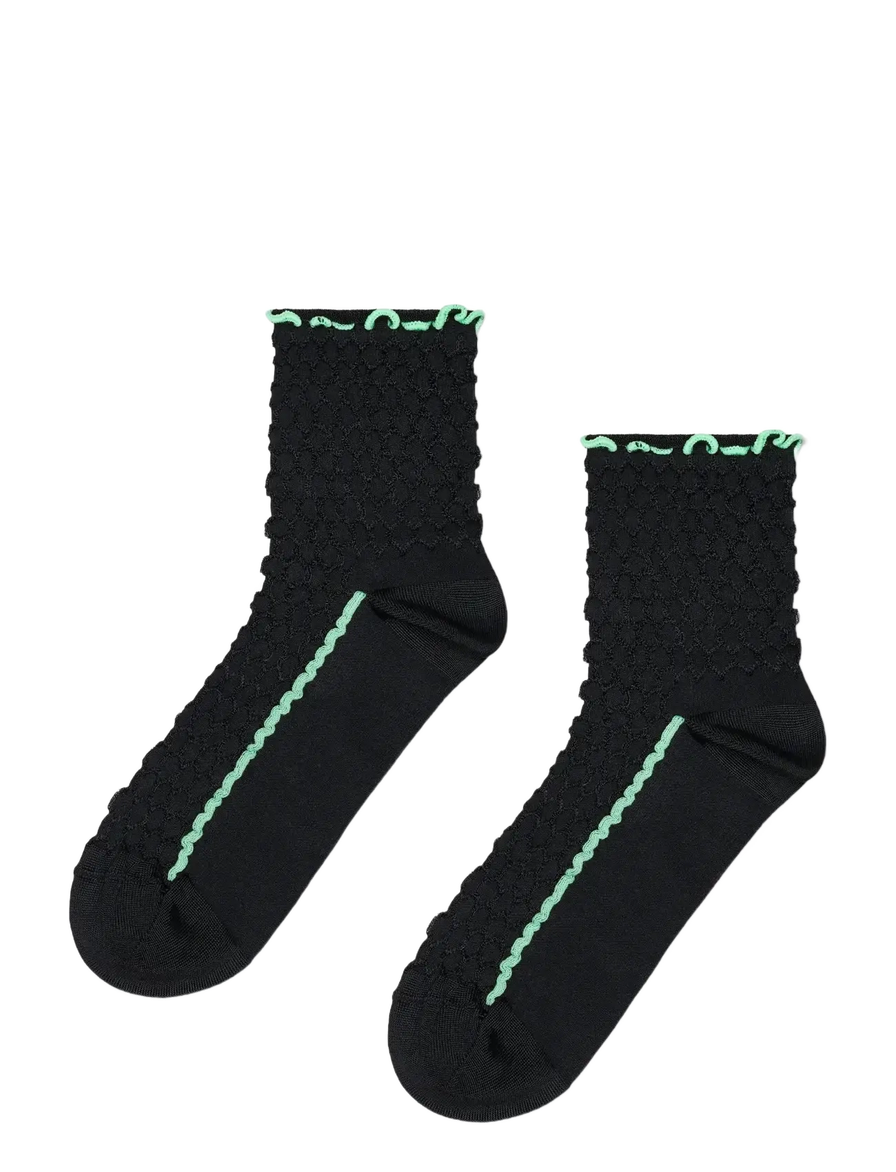 Happy Socks Structure Slinky 1/4 Crew Sock - Strømper - BLACK / black